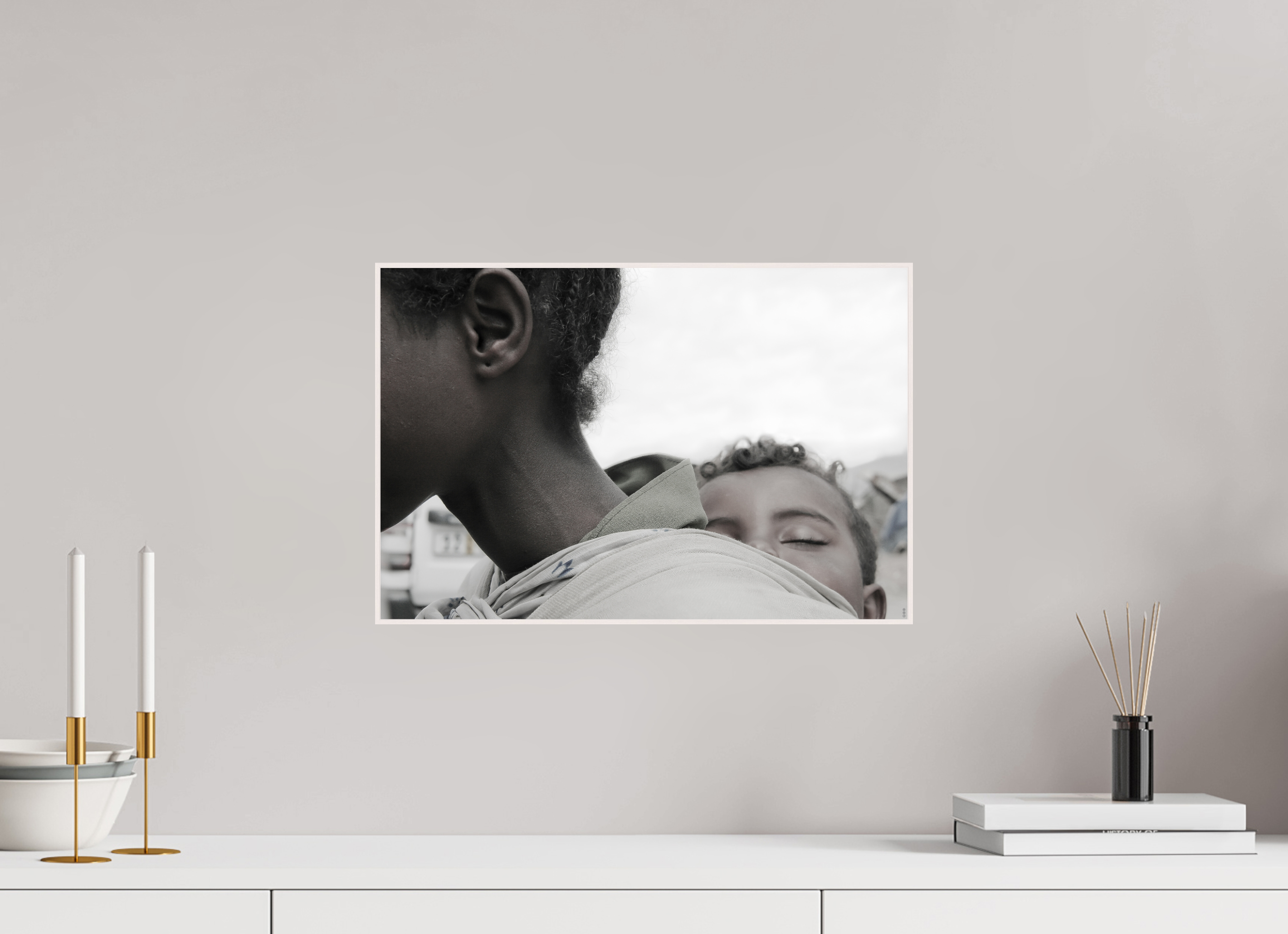 45 x 30 cm, Foto in ArtBox aus Massivholz Ahorn weiß RED³ PH Machui I