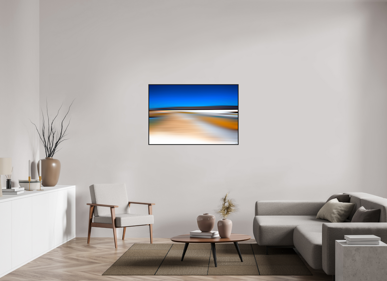 120 x 80 cm, Schattenfugen-Rahmen schwarz &amp; 2mm Acrylglas FA PH Antankara I