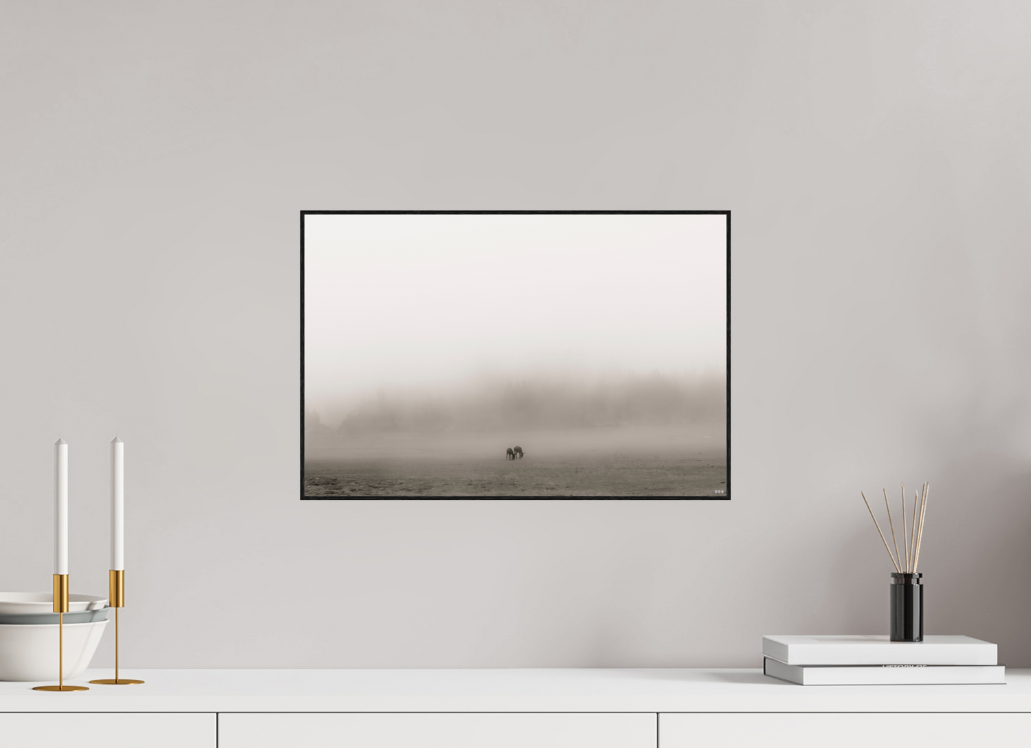 45 x 30 cm, Foto in ArtBox aus Massivholz Eiche schwarz RED³ PH Mamello I