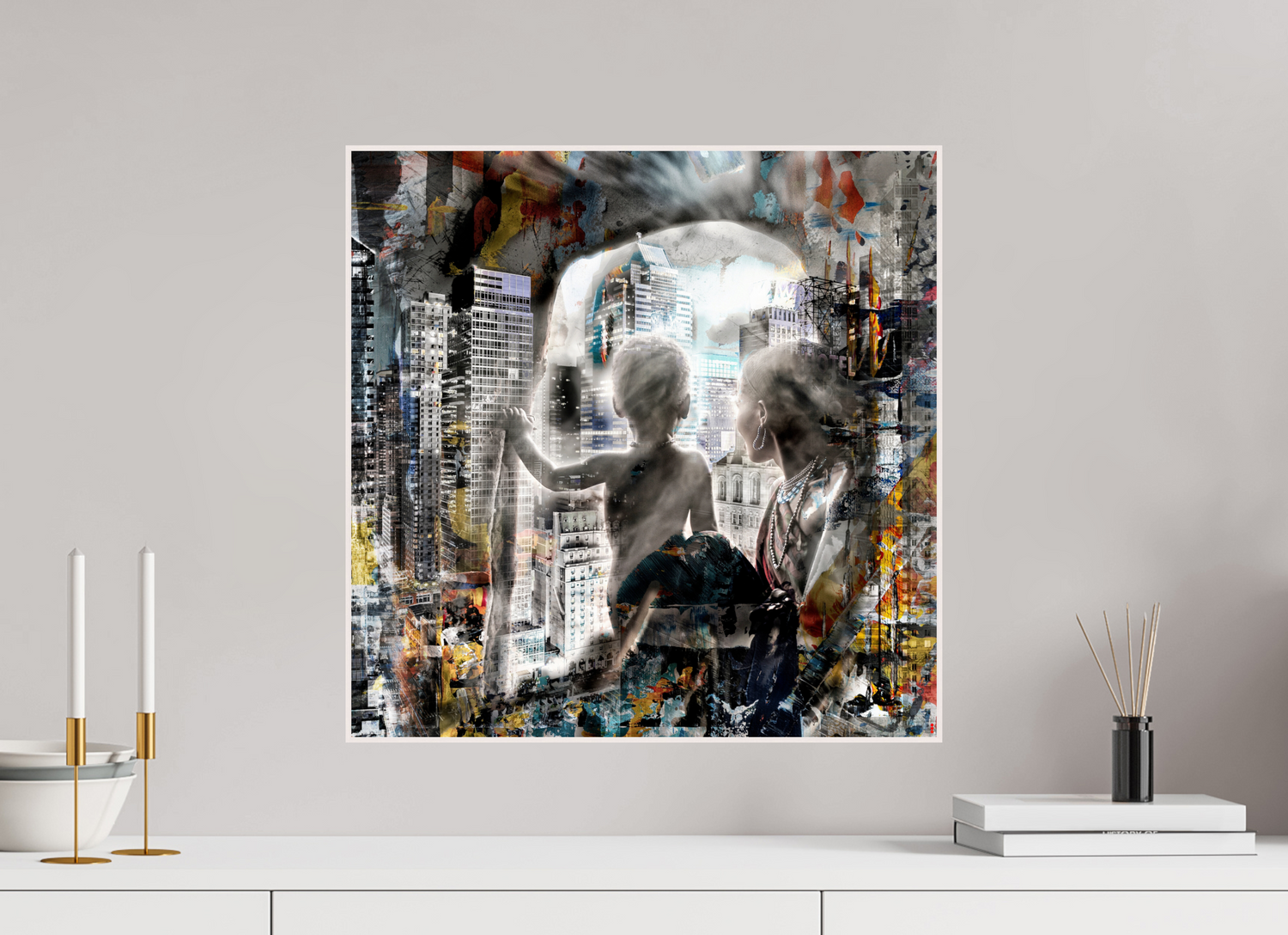 50 x 50 cm, Foto in ArtBox aus Massivholz Ahorn weiß RED³ HP Sukama II