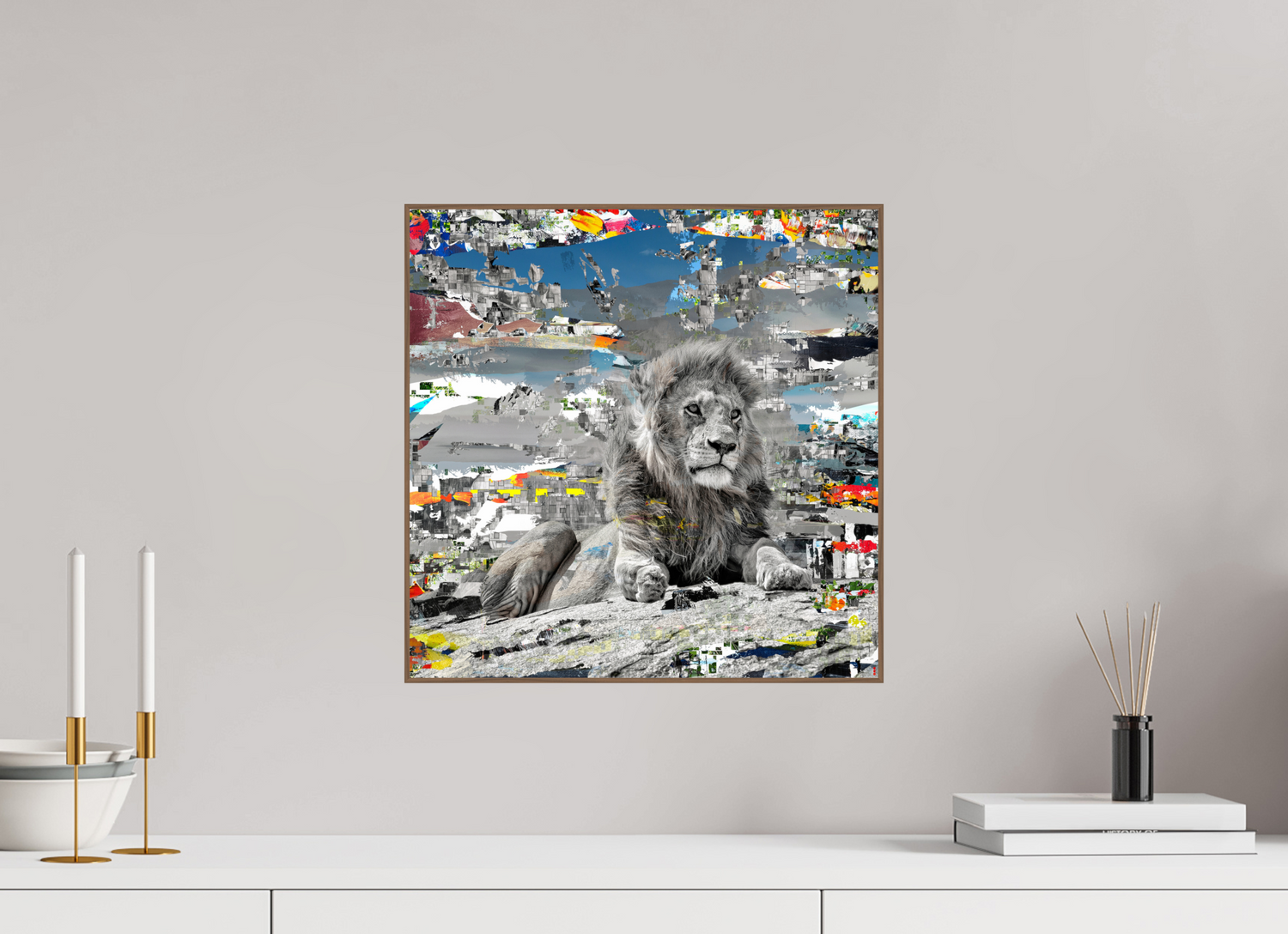 40 x 40 cm, Foto in ArtBox aus Massivholz Nussbaum RED³ WC Jabari II