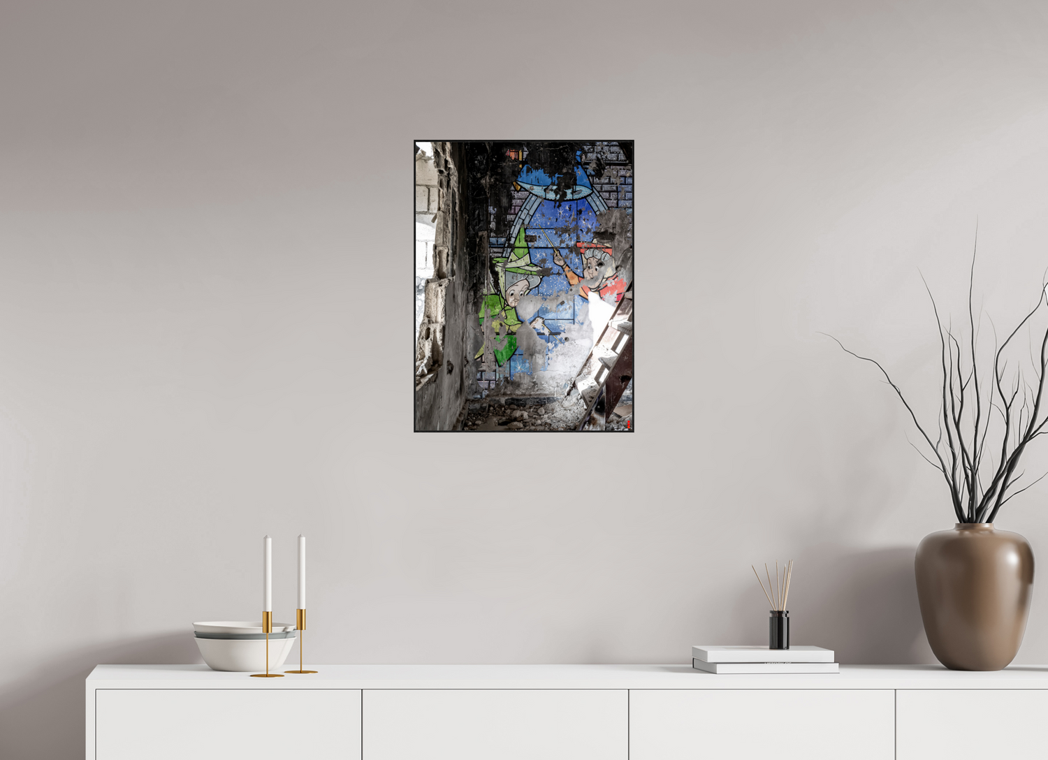 45 x 60 cm, Foto in ArtBox aus Massivholz Eiche schwarz RED³ SCSI Mazaya III