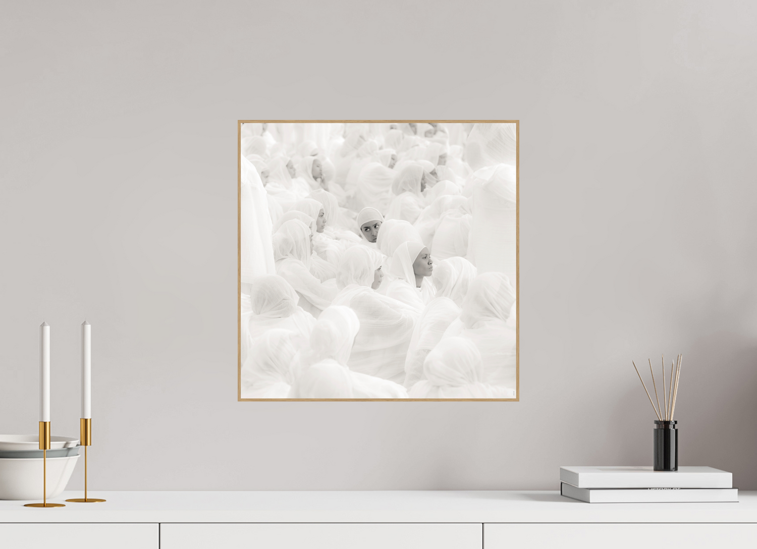 40 x 40 cm, Foto in ArtBox aus Massivholz Eiche natur RED³ PH Malia II