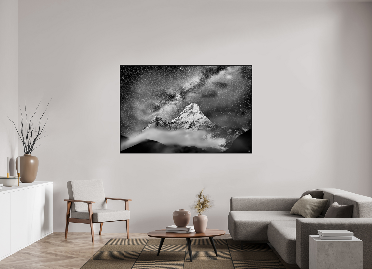 180 x 120 cm, Schattenfugen-Rahmen schwarz &amp; 2mm Acrylglas FA PH Sherab I