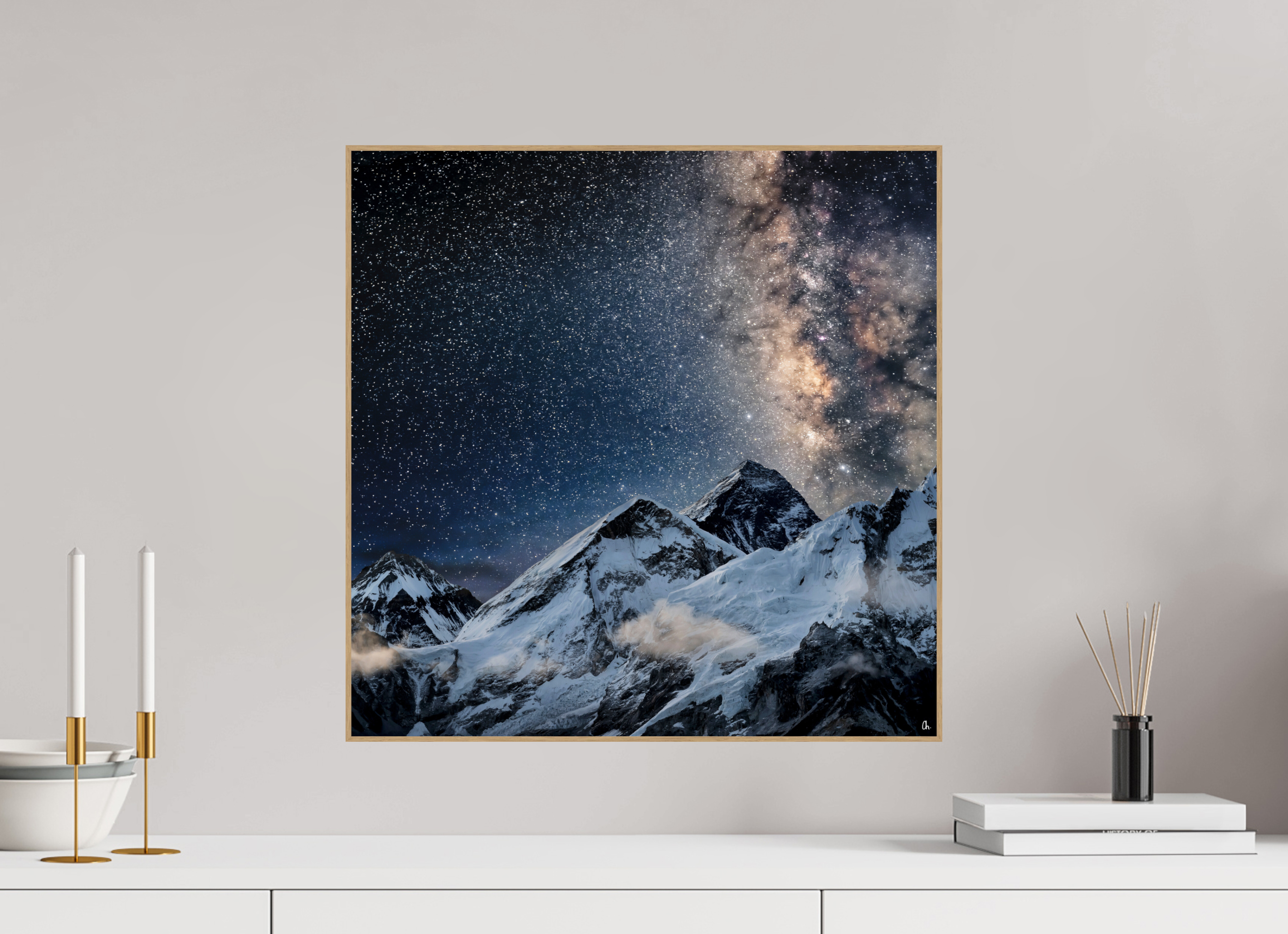 50 x 50 cm, Foto in ArtBox aus Massivholz Eiche natur RED³ Sangmo II