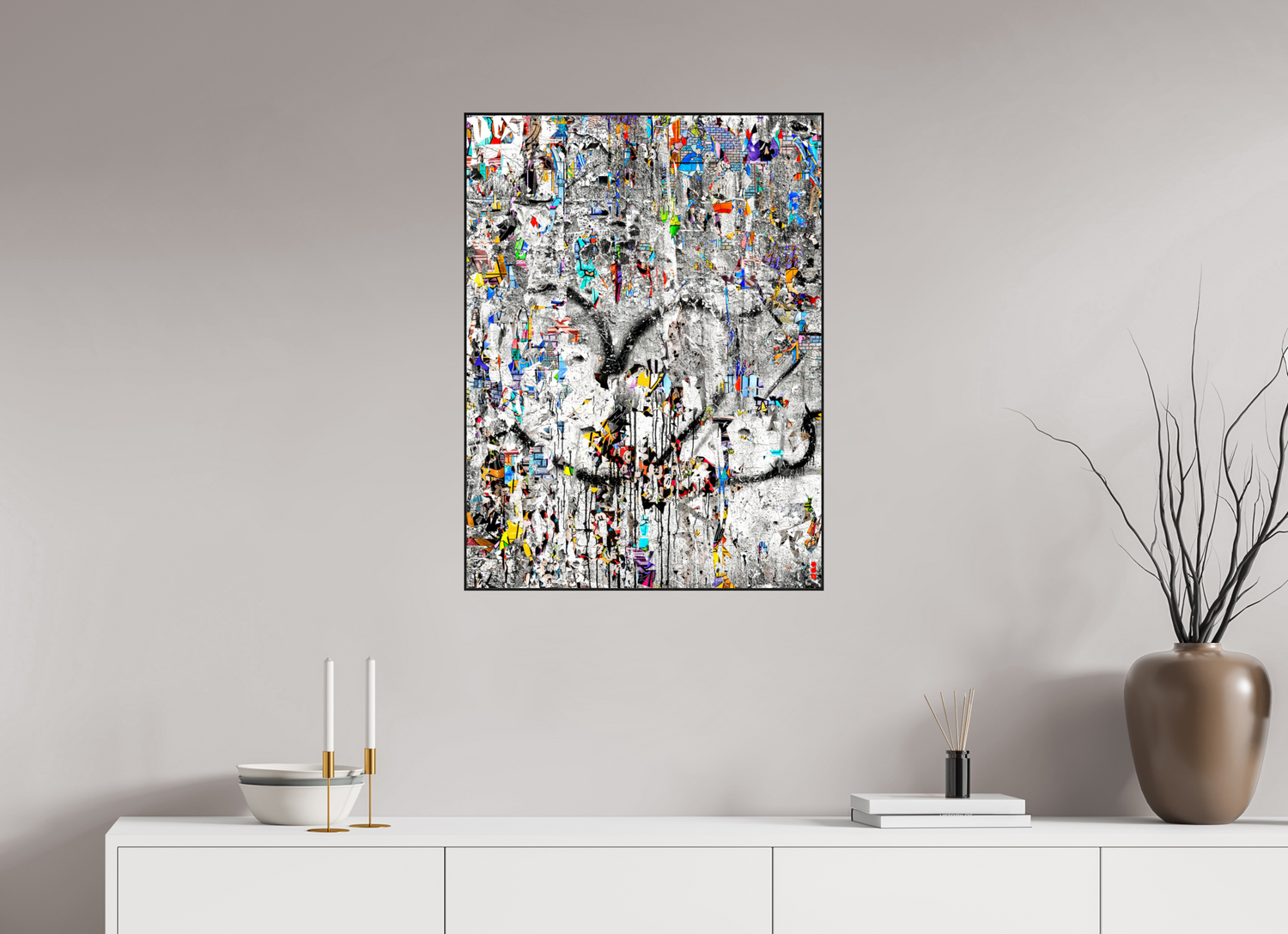 60 x 80 cm, Foto in ArtBox aus Massivholz Eiche schwarz RED³ SCSI Mu&