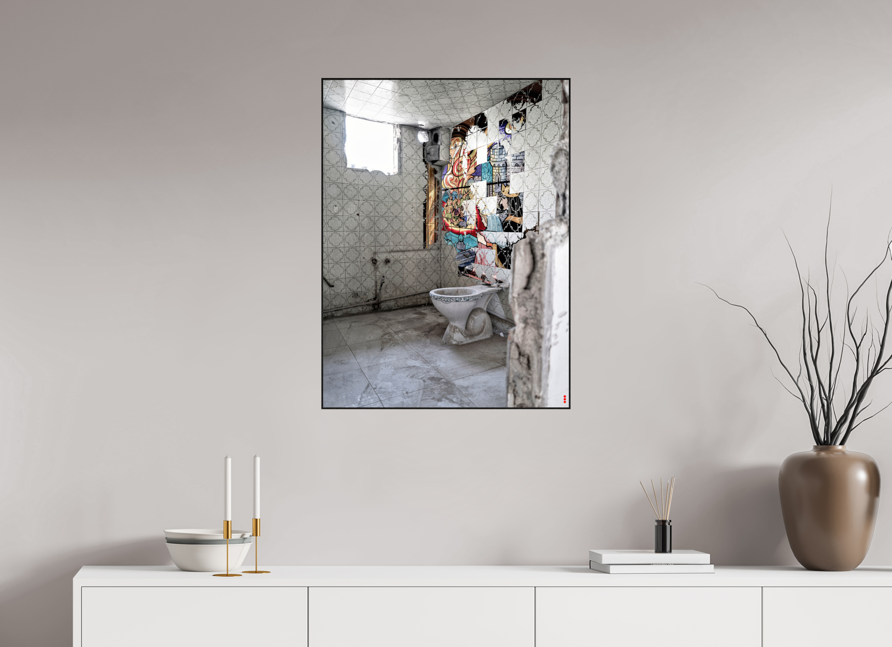 60 x 80 cm, Foto in ArtBox aus Massivholz Eiche schwarz RED³ SCSI Masirah III