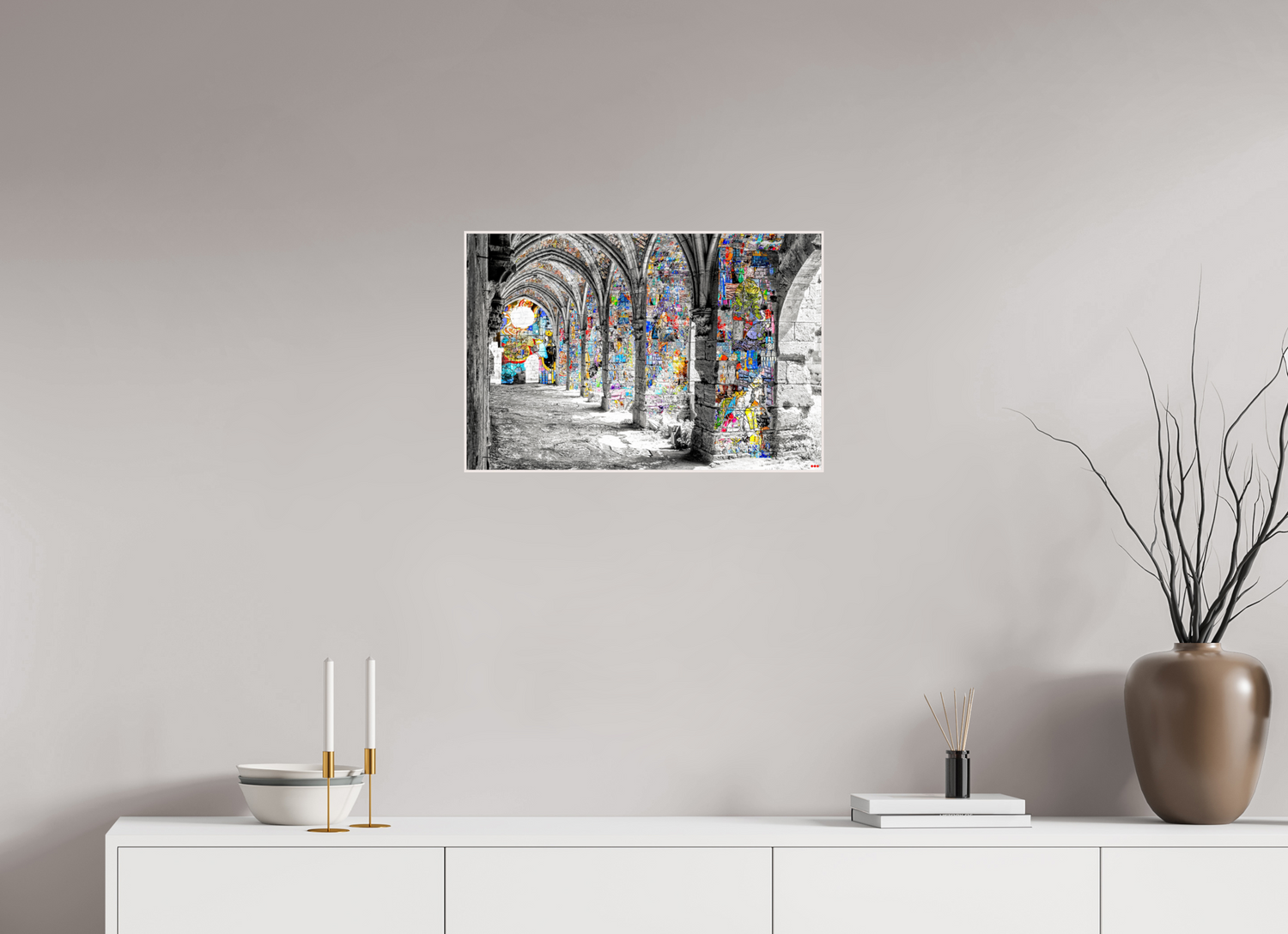 60 x 40 cm, Foto in ArtBox aus Massivholz Ahorn weiß RED³ SCSI Malik I