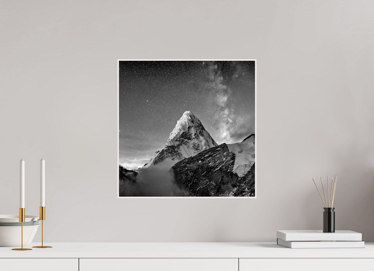 40 x 40 cm, Foto in ArtBox aus Massivholz Ahorn weiß RED³ PH Sujata II