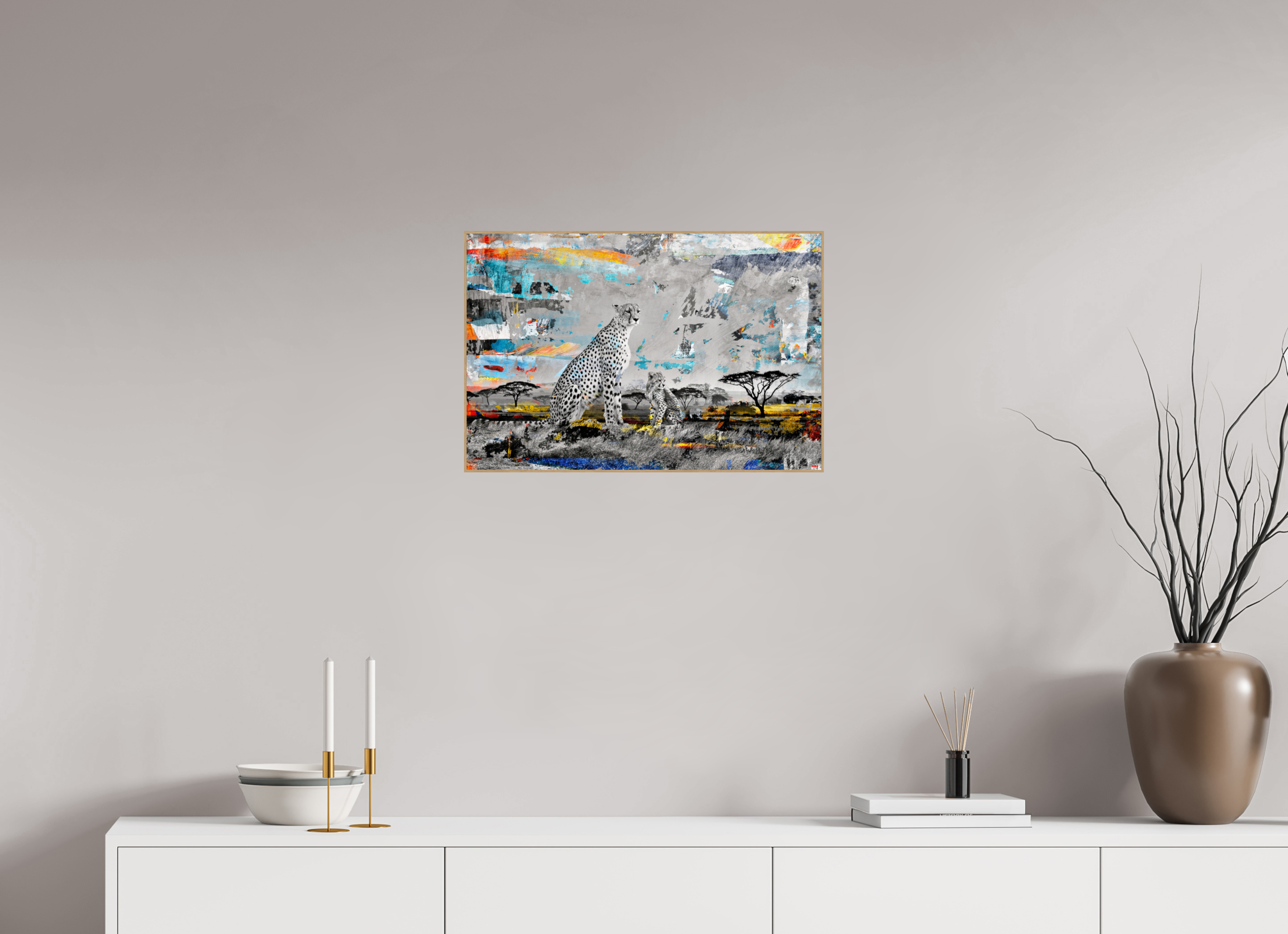 60 x 40 cm, Foto in ArtBox aus Massivholz Eiche natur RED³ WC Ladebayo I