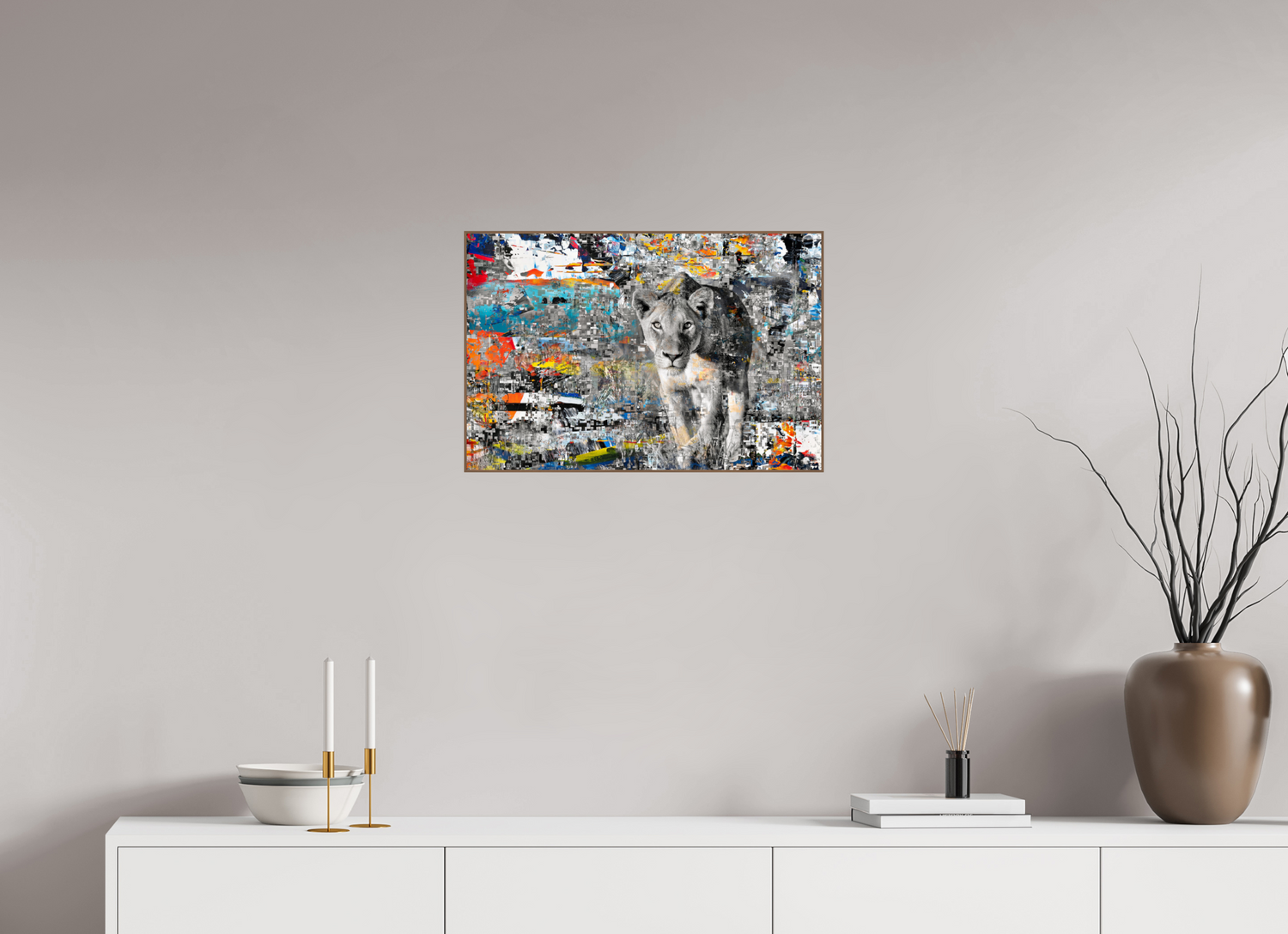 60 x 40 cm, Foto in ArtBox aus Massivholz Nussbaum RED³ WC Kachine I