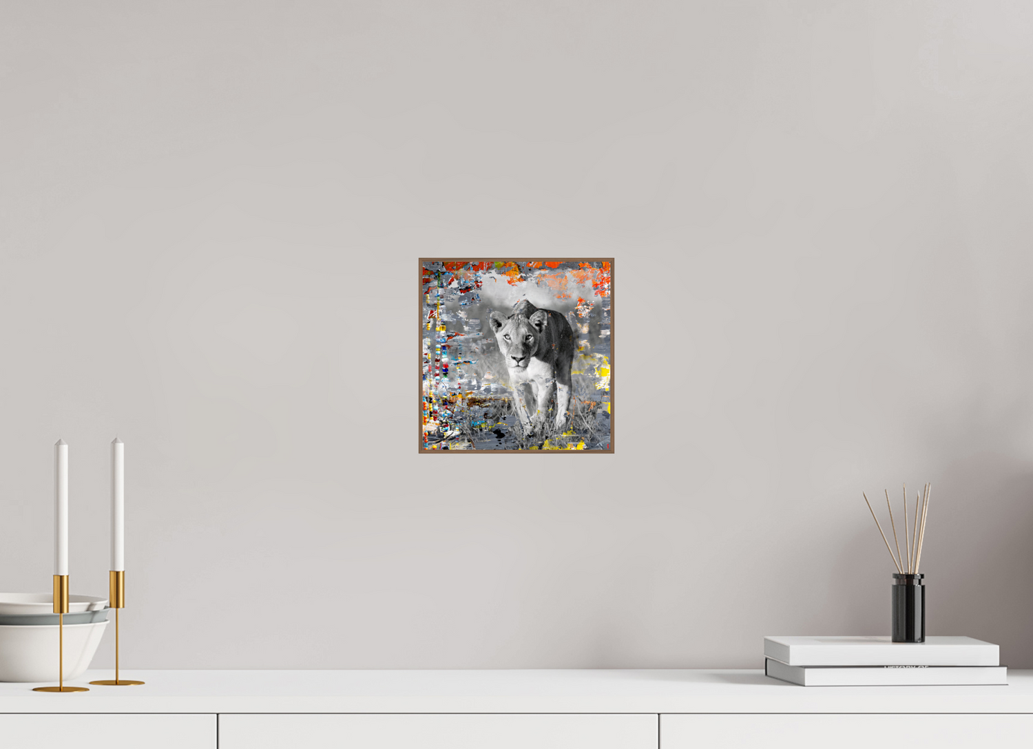 20 x 20 cm, Foto in ArtBox aus Massivholz Nussbaum RED³ WC Lamaya II