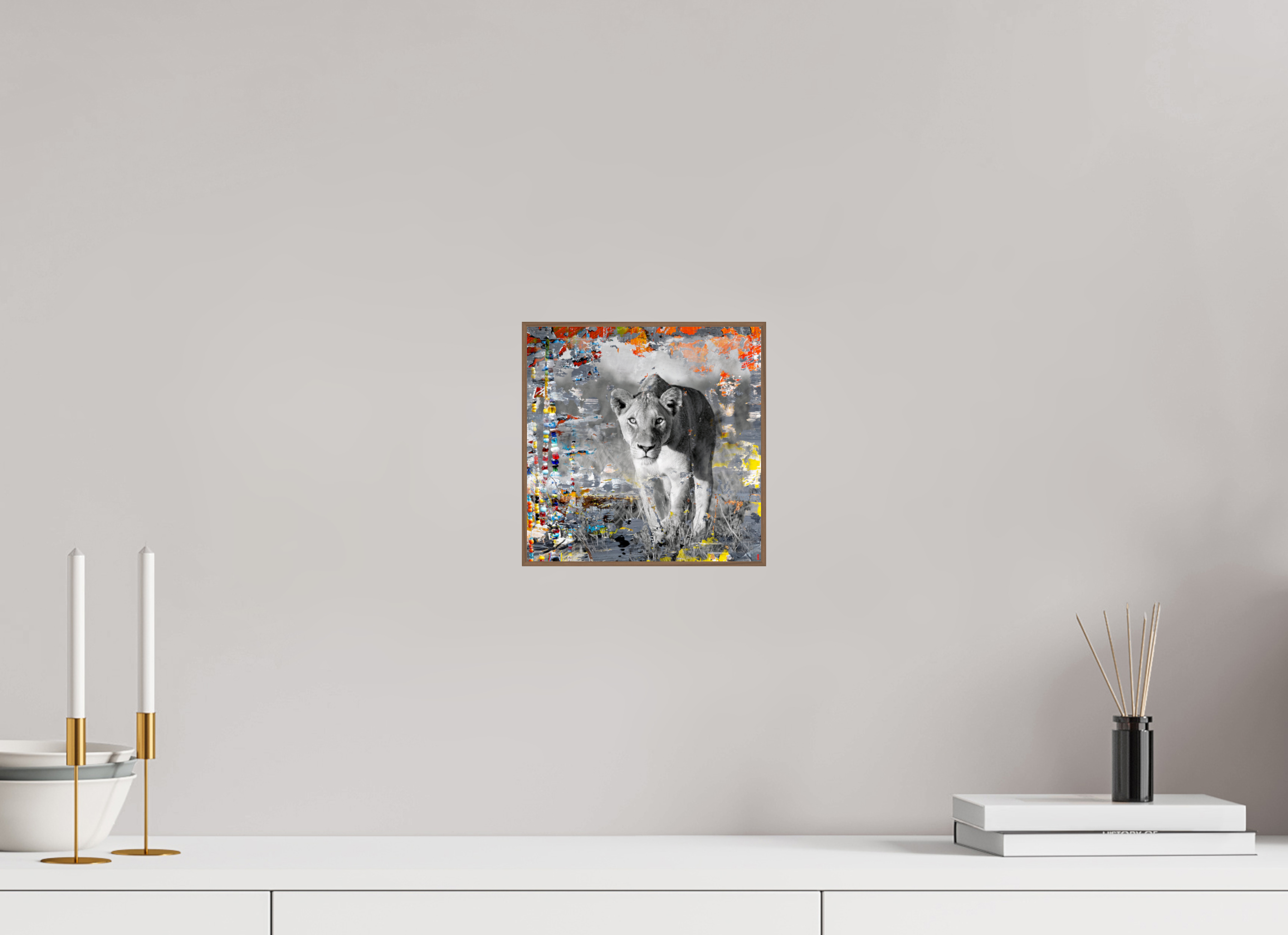 20 x 20 cm, Foto in ArtBox aus Massivholz Nussbaum RED³ WC Lamaya II