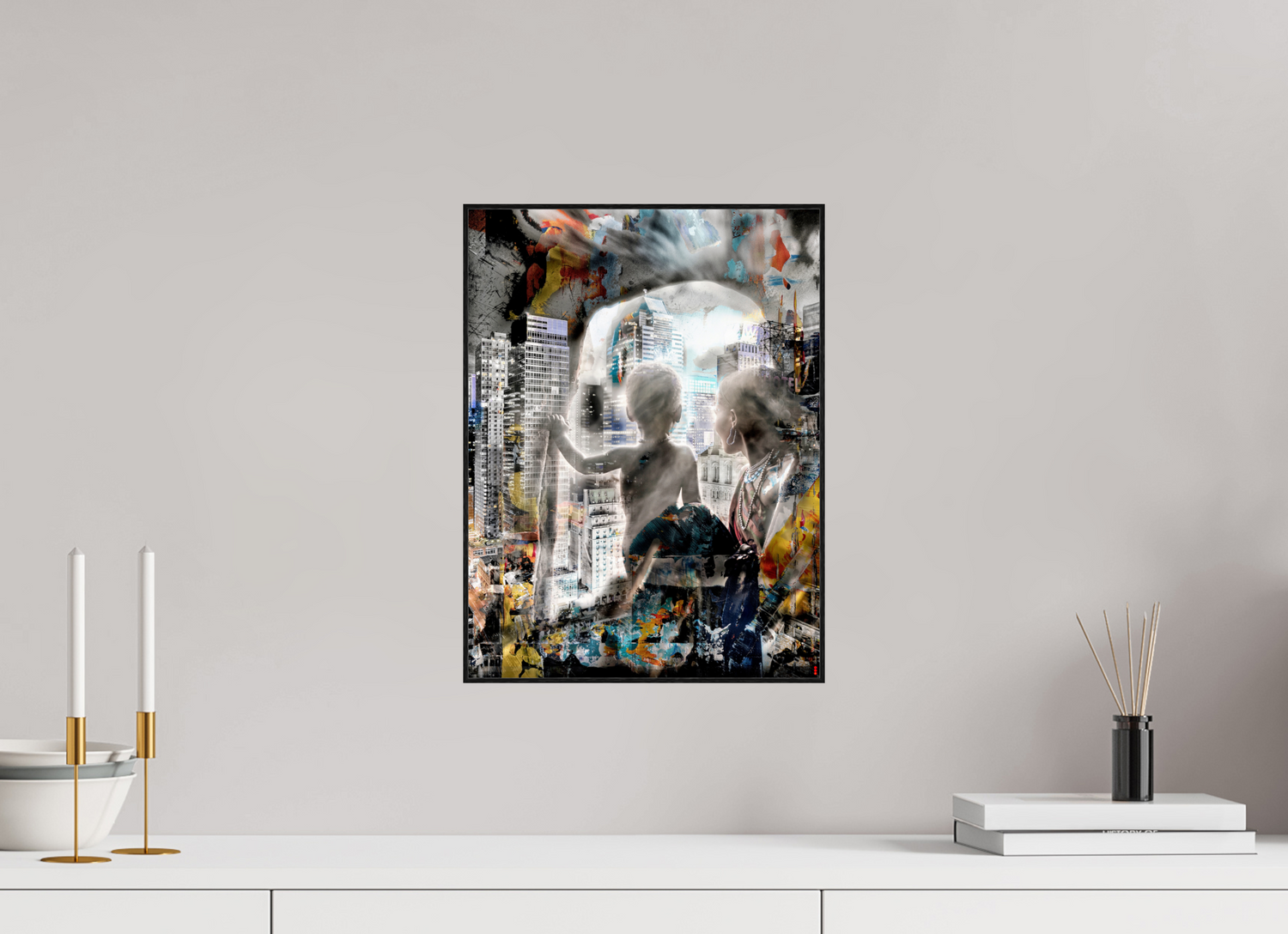 30 x 40 cm, Foto in ArtBox aus Massivholz Eiche schwarz RED³ HP Sukama III