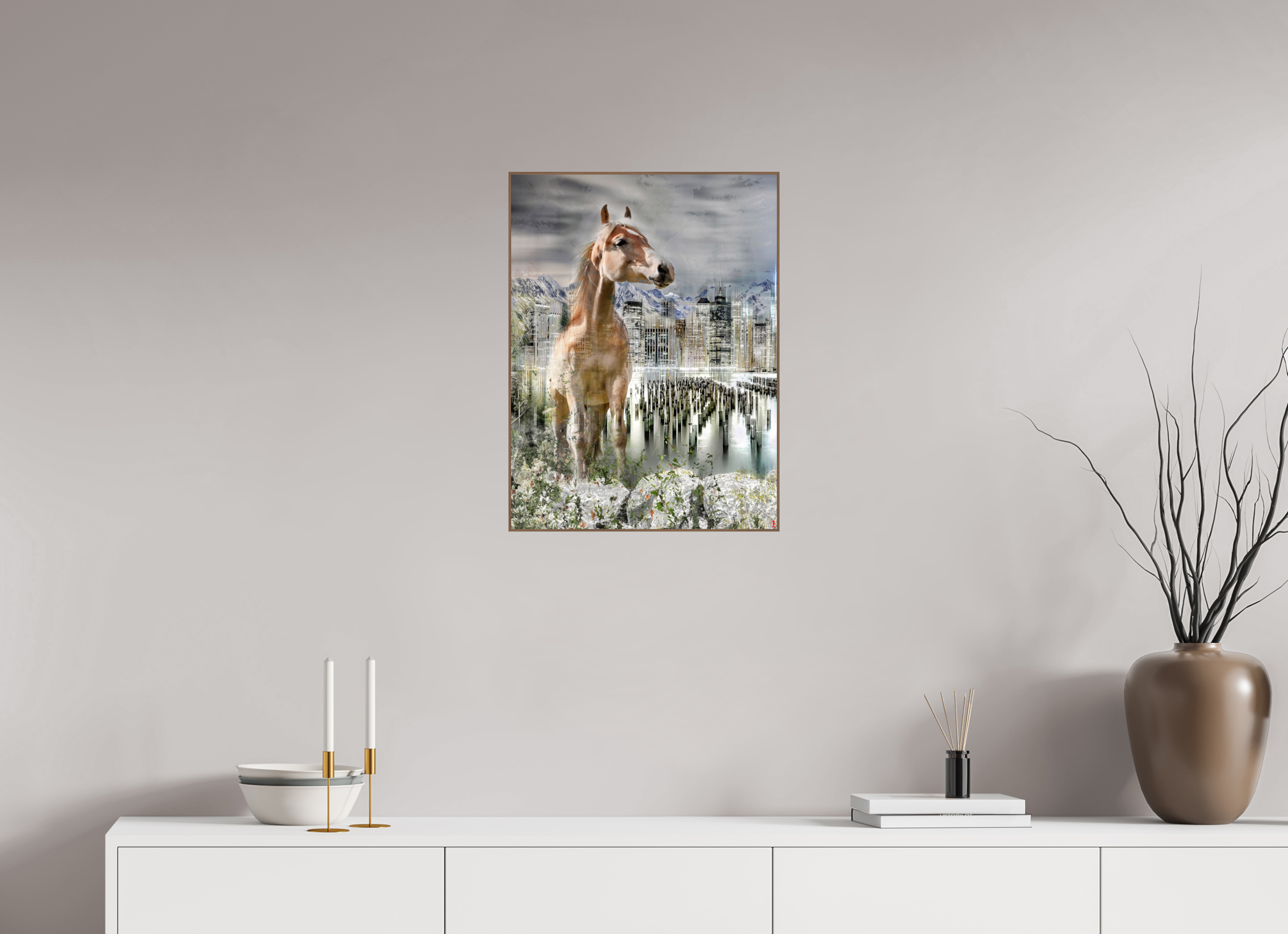 45 x 60 cm, Foto in ArtBox aus Massivholz Nussbaum RED³ HP Amazia III