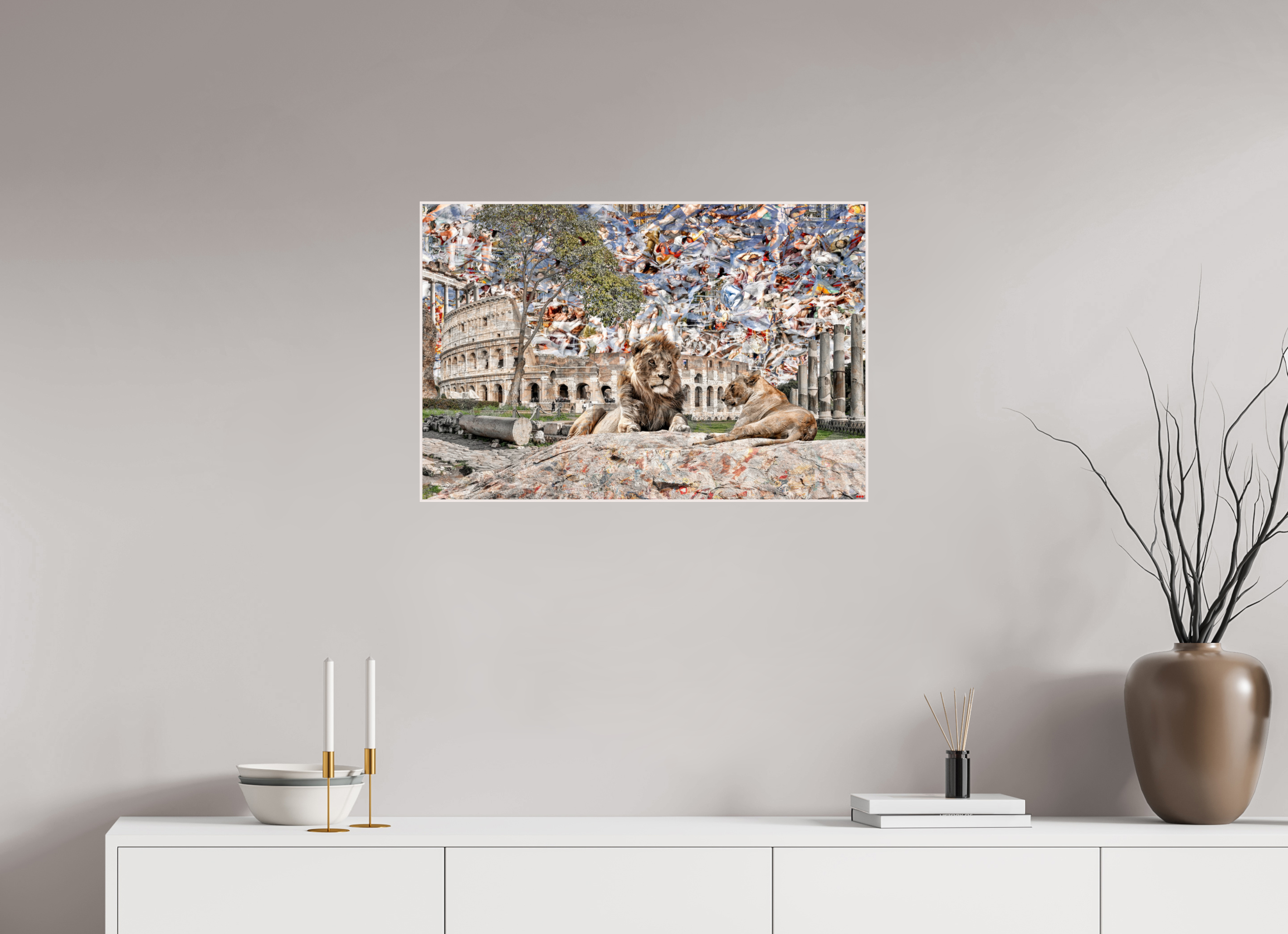 75 x 50 cm, Foto in ArtBox aus Massivholz Ahorn weiß RED³ WC Adjesa I