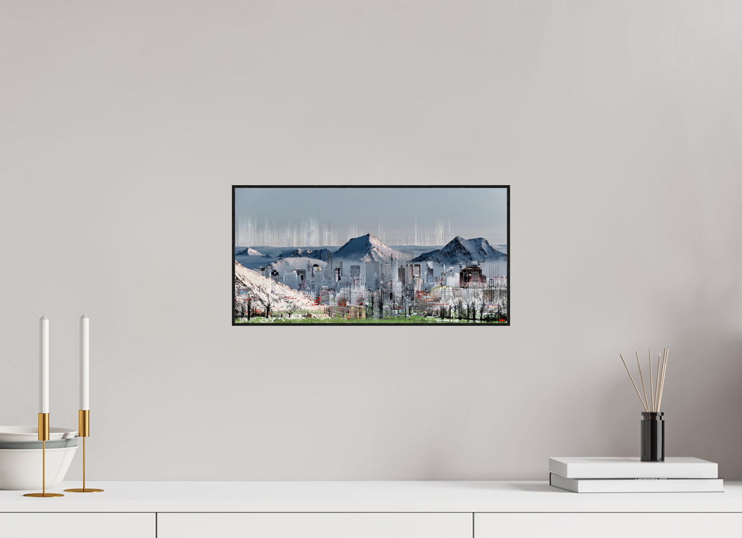 40,3 x 20 cm, Foto in ArtBox aus Massivholz Eiche schwarz RED³ HP Mafuane V