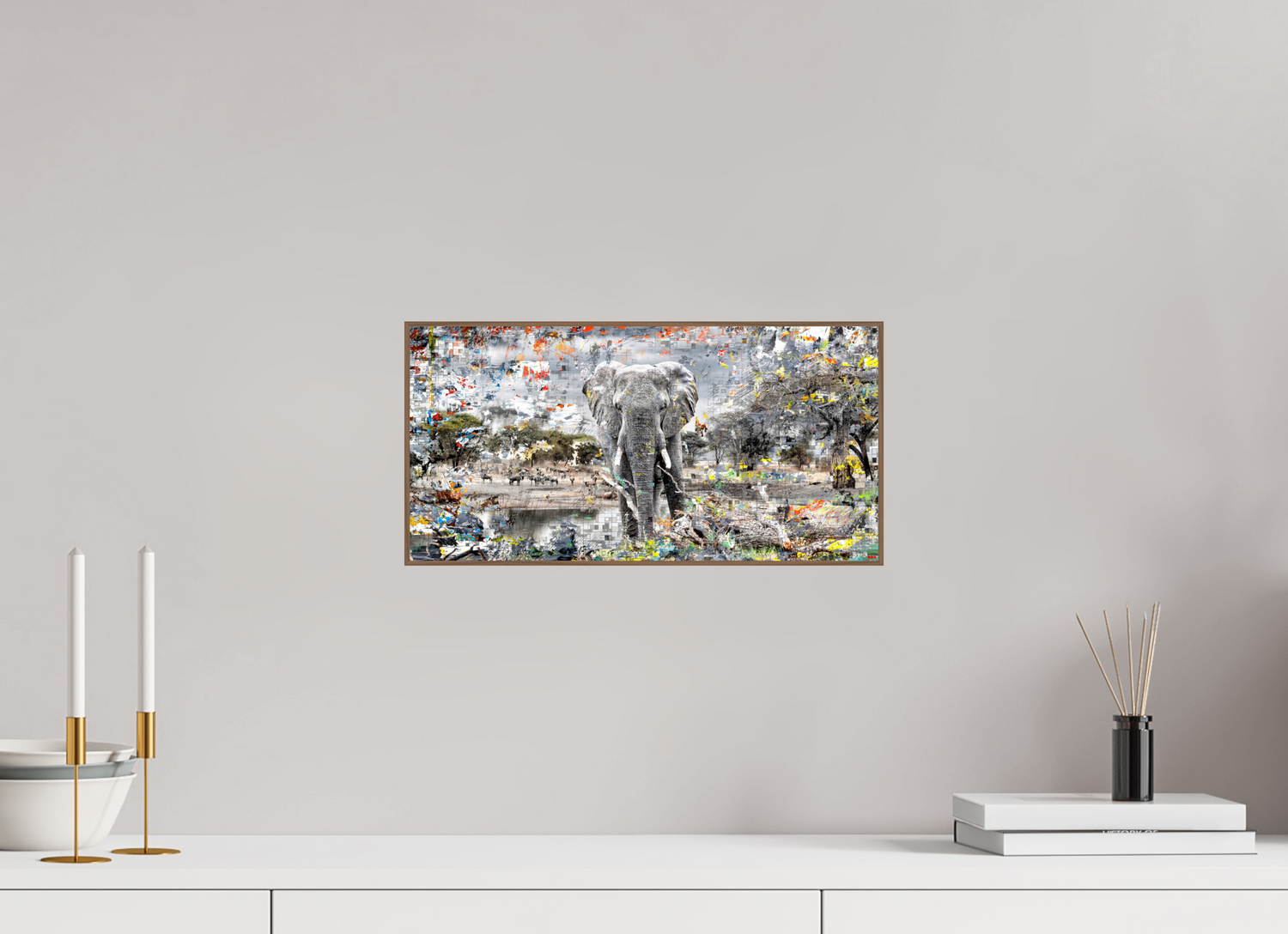 40 x 20 cm, Foto in ArtBox aus Massivholz Nussbaum RED³ WC Kajika V