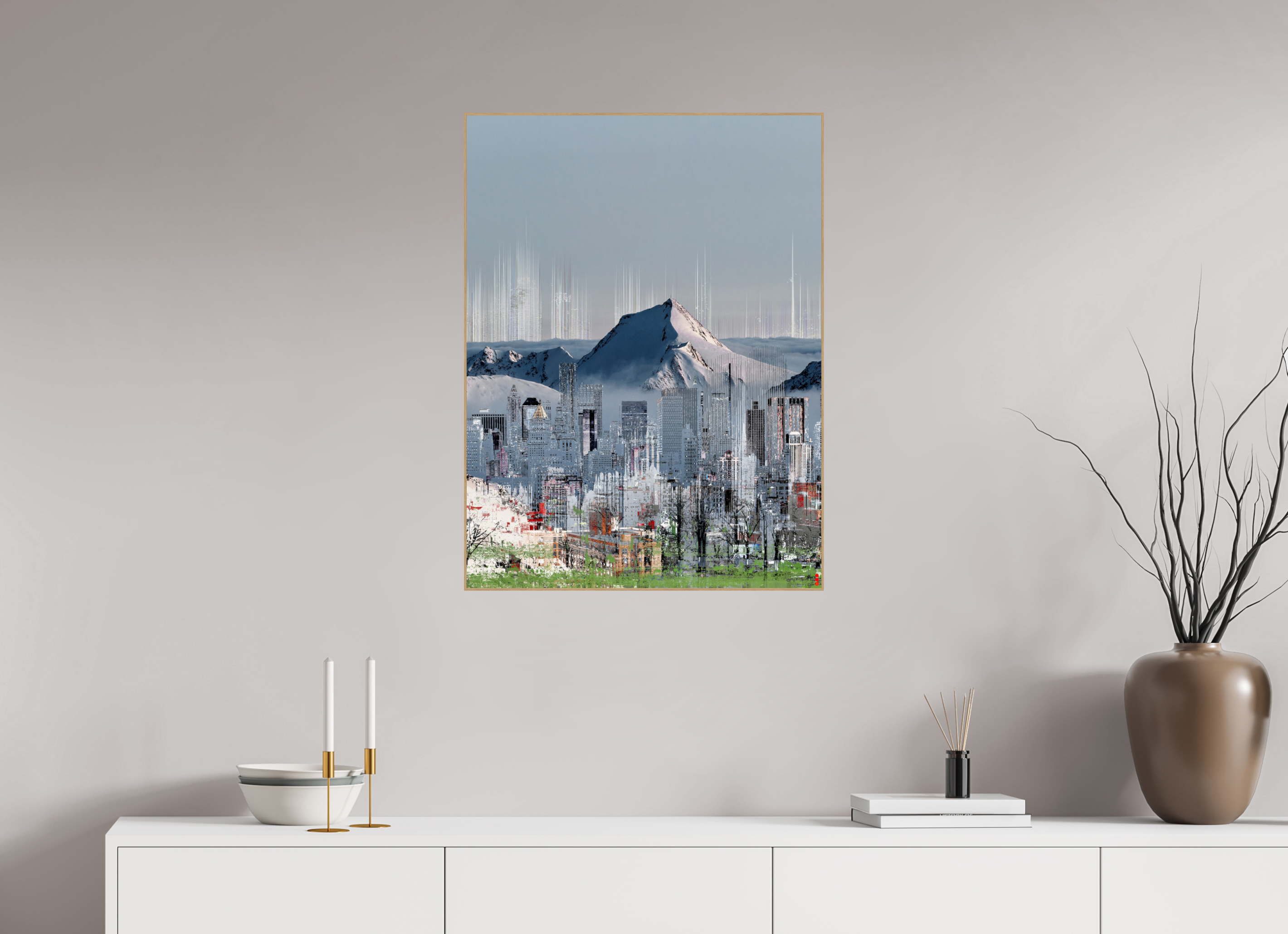 60 x 80 cm, Foto in ArtBox aus Massivholz Eiche natur RED³ HP Mafuane III