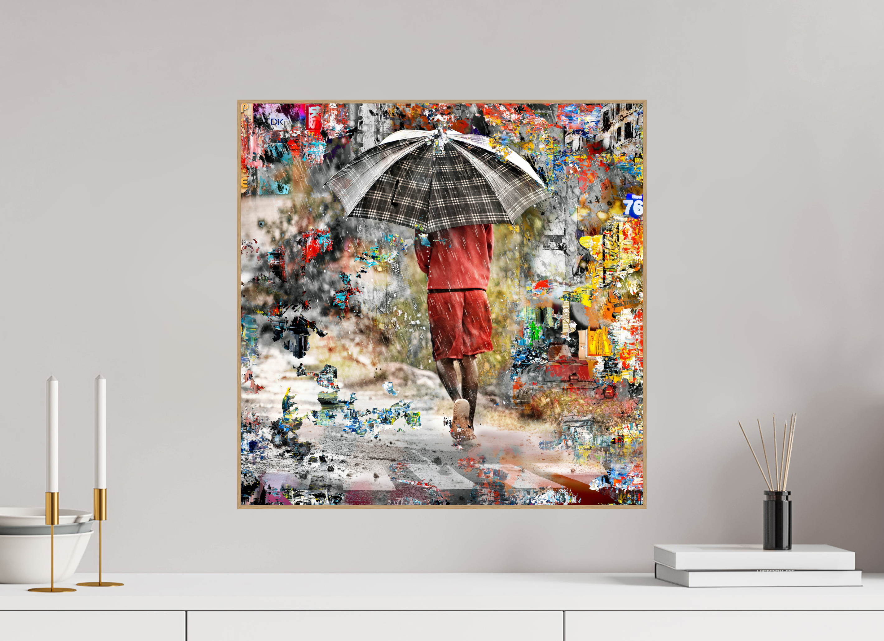 50 x 50 cm, Foto in ArtBox aus Massivholz Eiche natur RED³ HP Wash II