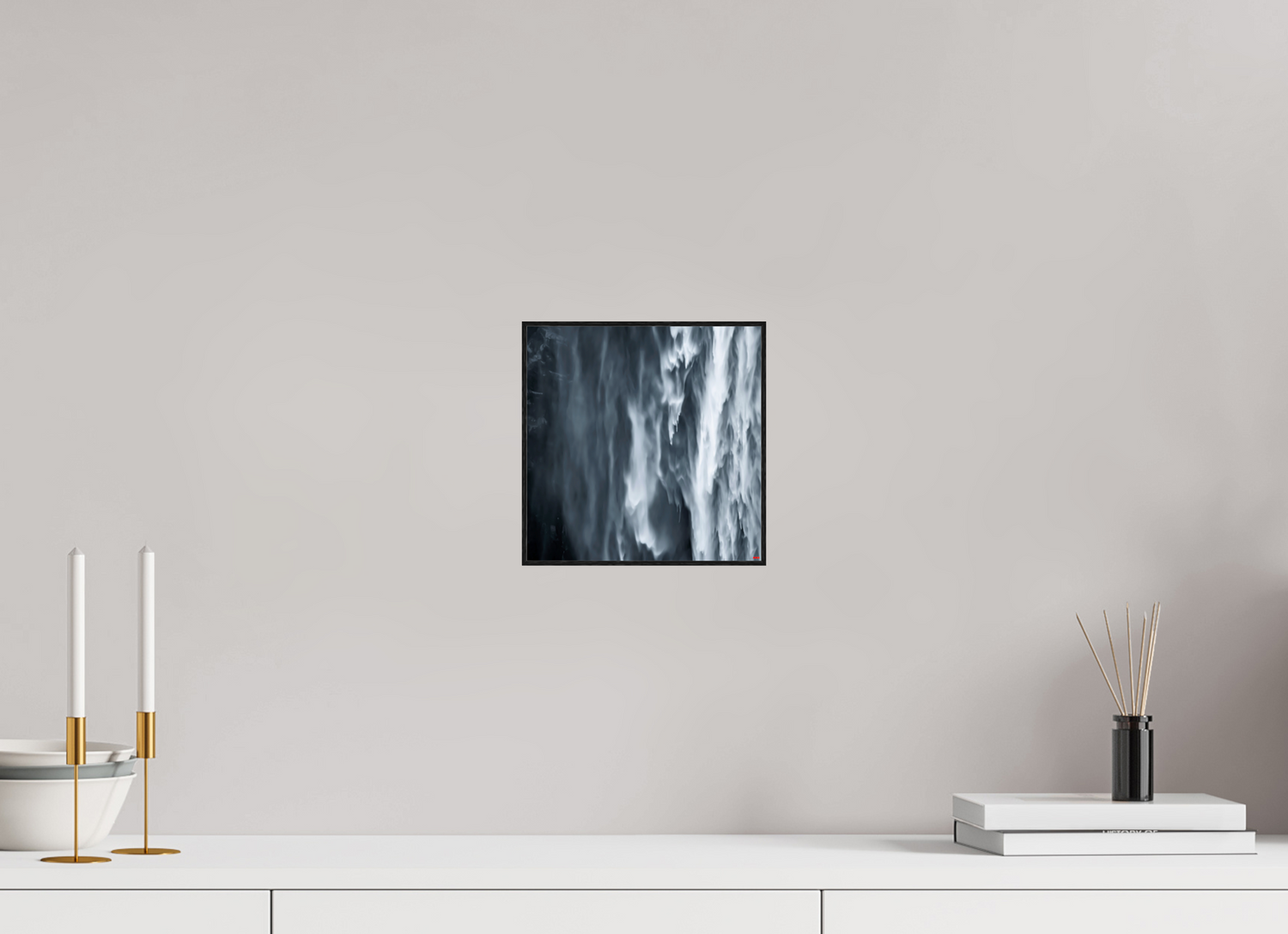 20 x 20 cm, Foto in ArtBox aus Massivholz Eiche schwarz RED³ PH Oats in the Water II