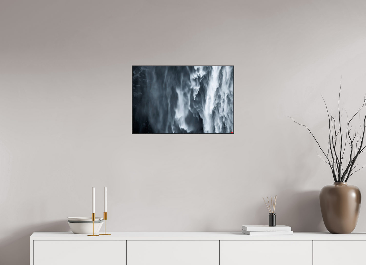 60 x 40 cm, Foto in ArtBox aus Massivholz Eiche schwarz RED³ PH Oats in the Water I