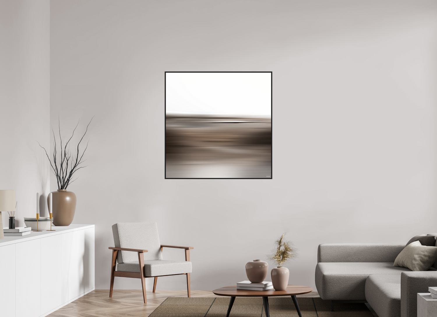 100 x 100 cm, Schattenfugen-Rahmen schwarz &amp; 2mm Acrylglas FA PH Adisa II