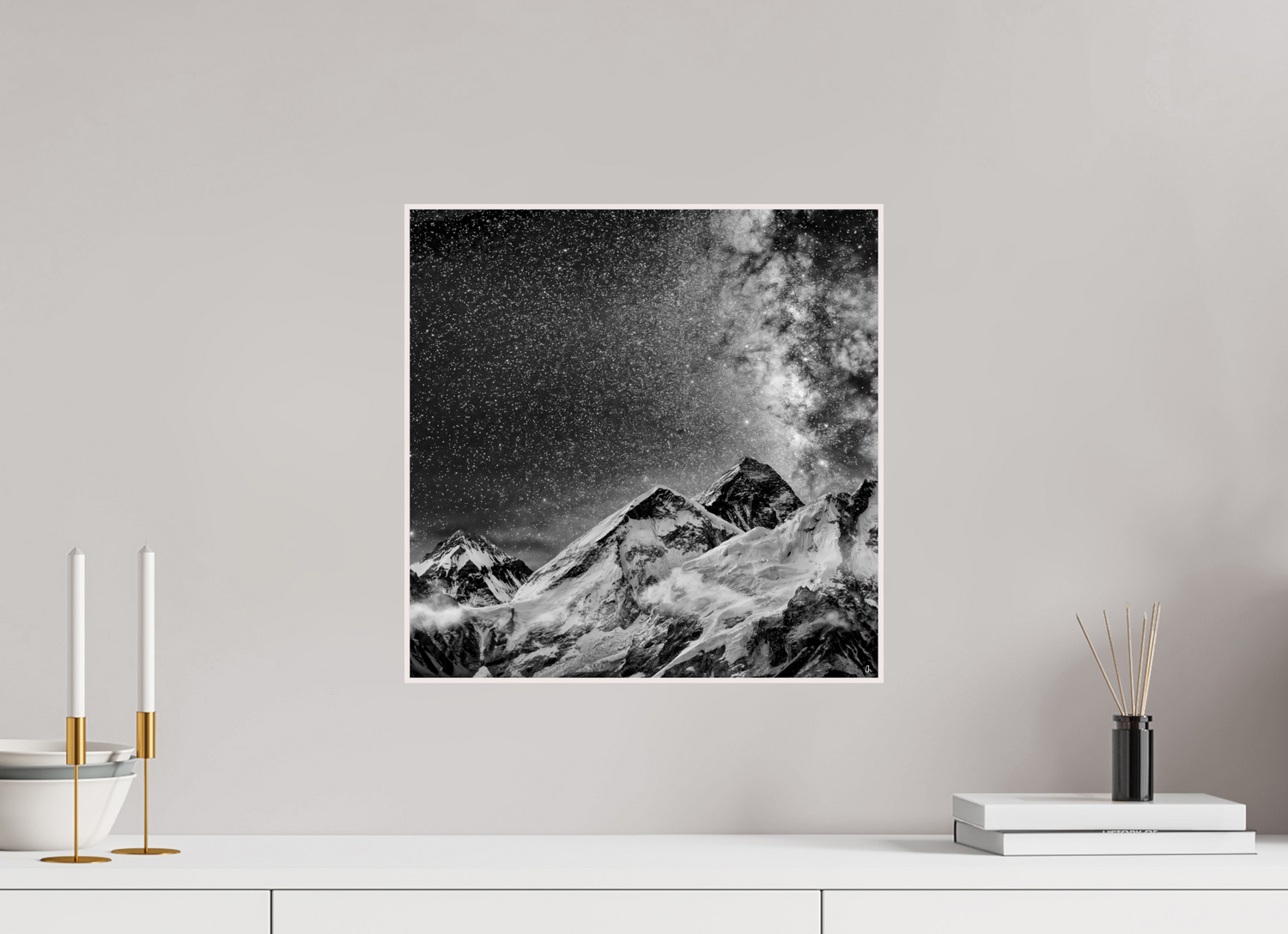 40 x 40 cm, Foto in ArtBox aus Massivholz Ahorn weiß RED³ Sopan II