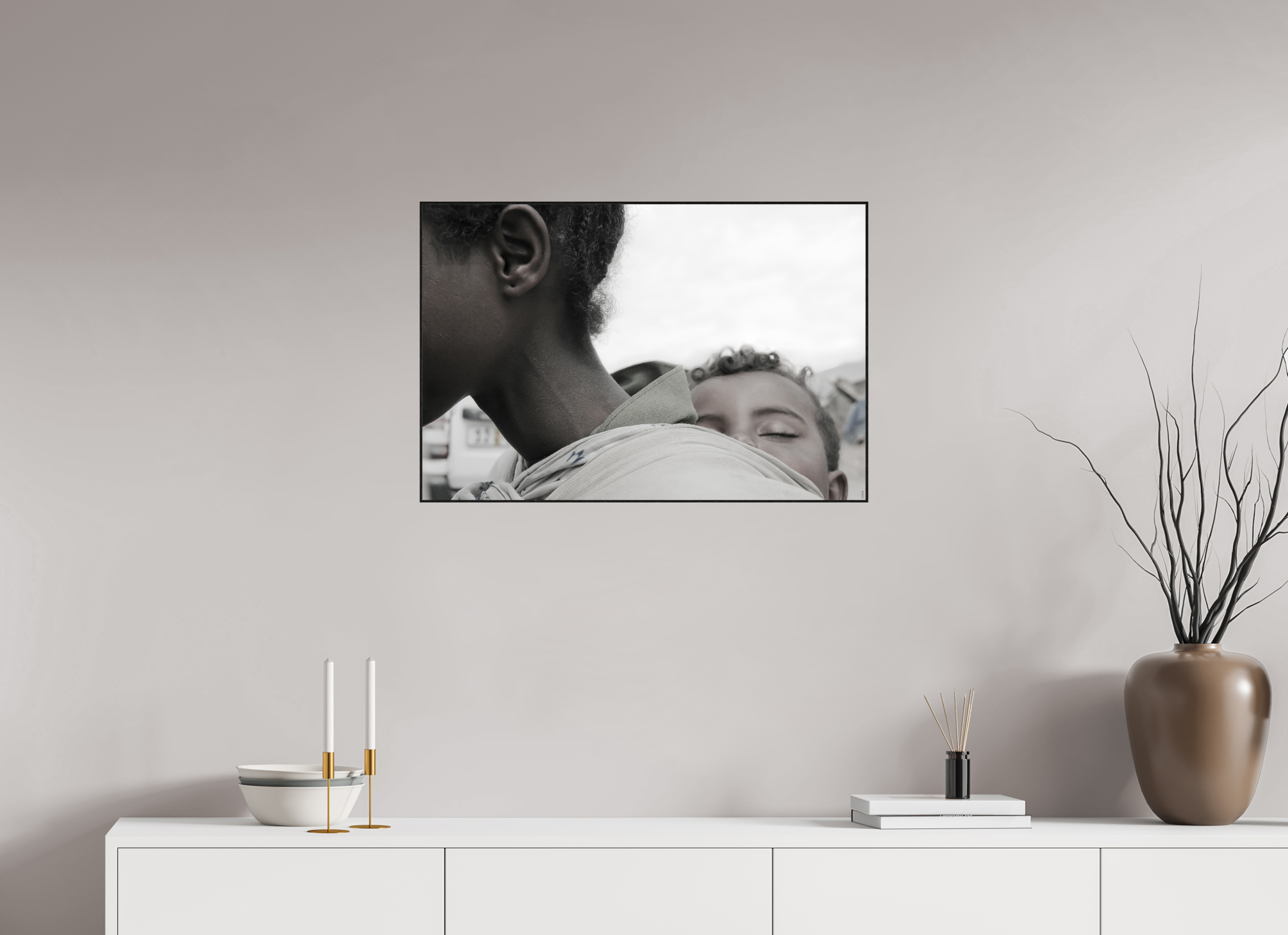 75 x 50 cm, Foto in ArtBox aus Massivholz Eiche schwarz RED³ PH Machui I