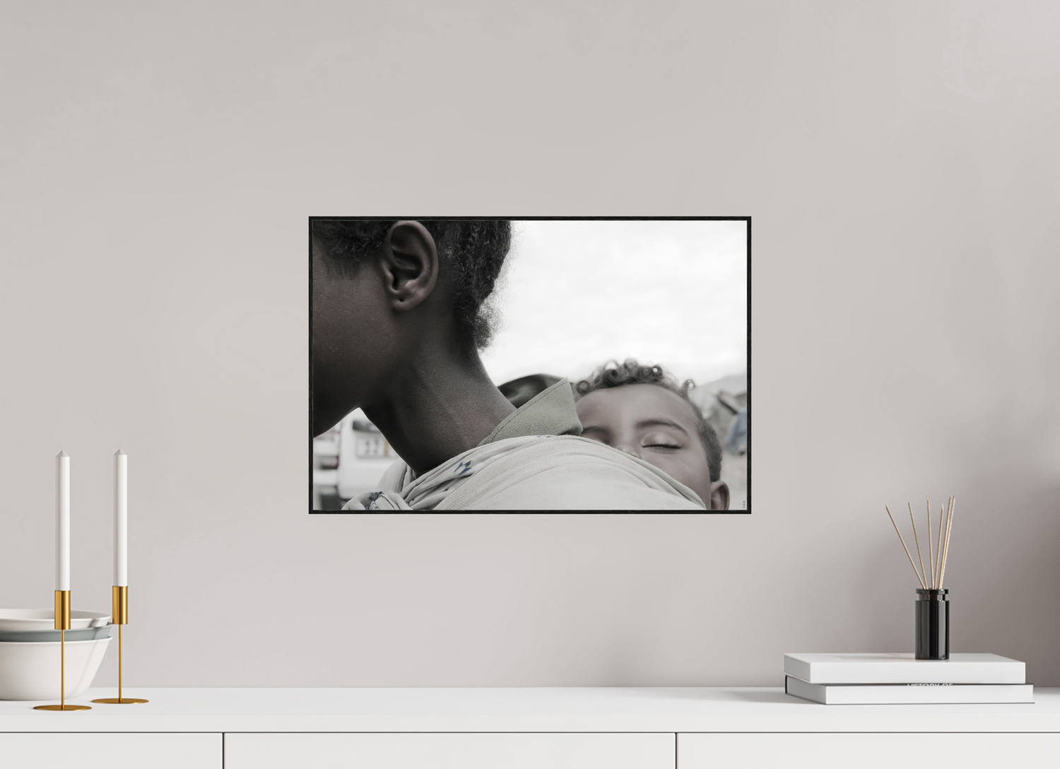 45 x 30 cm, Foto in ArtBox aus Massivholz Eiche schwarz RED³ PH Machui I