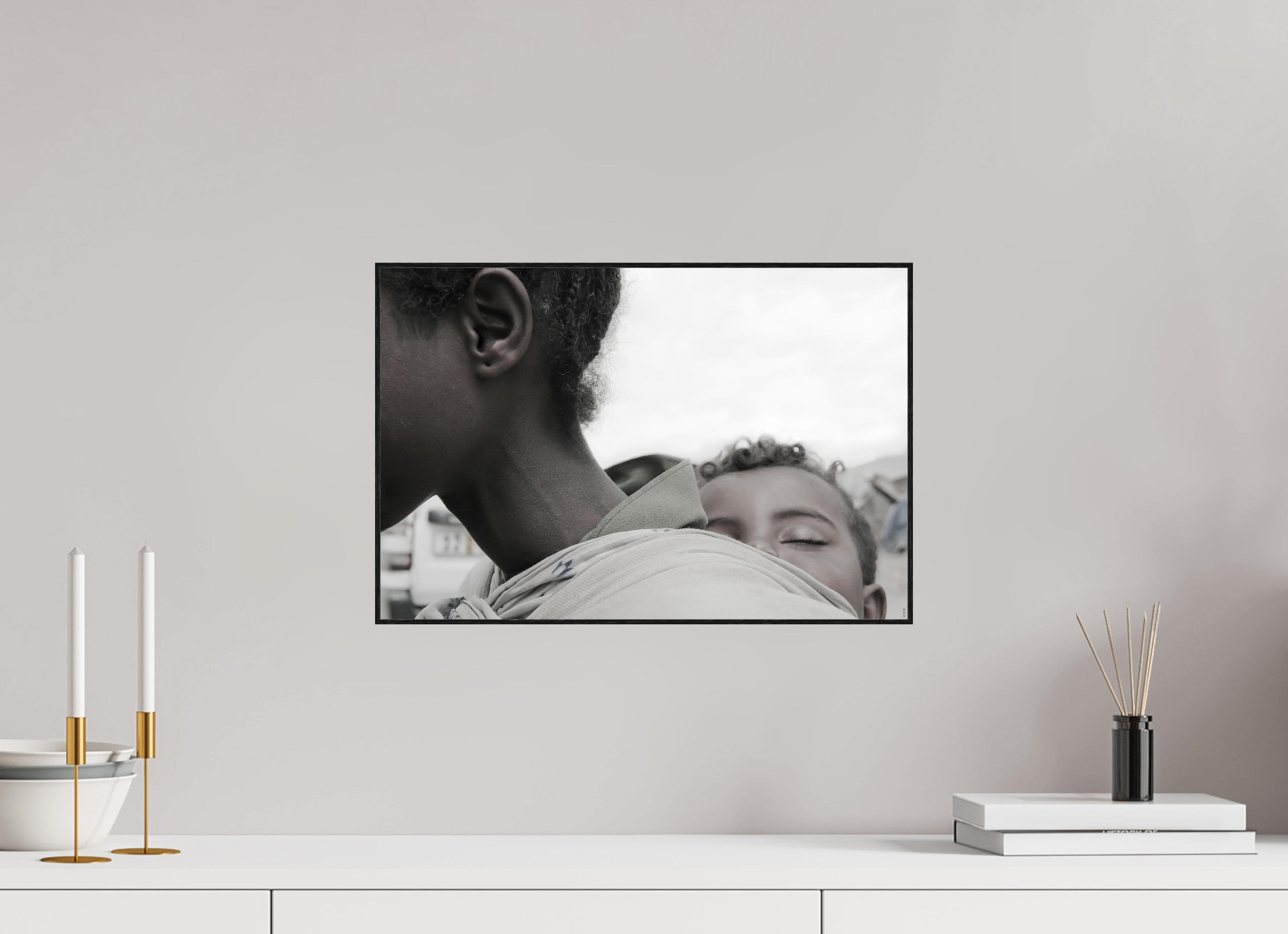 45 x 30 cm, Foto in ArtBox aus Massivholz Eiche schwarz RED³ PH Machui I