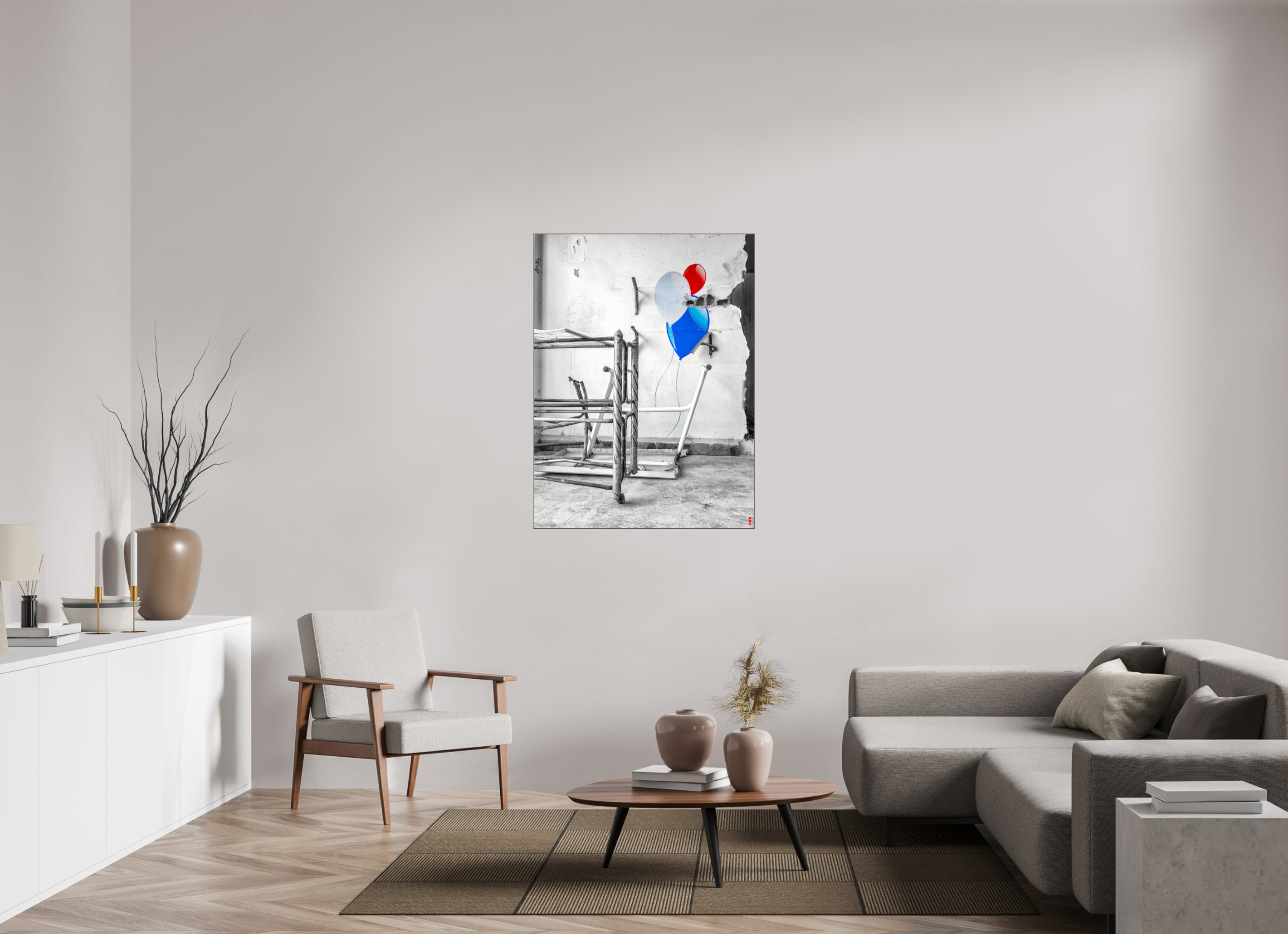 90 x 120 cm, Slimline Einfassung schwarz unter 2mm Acrylglas FA SCSI Mursal III