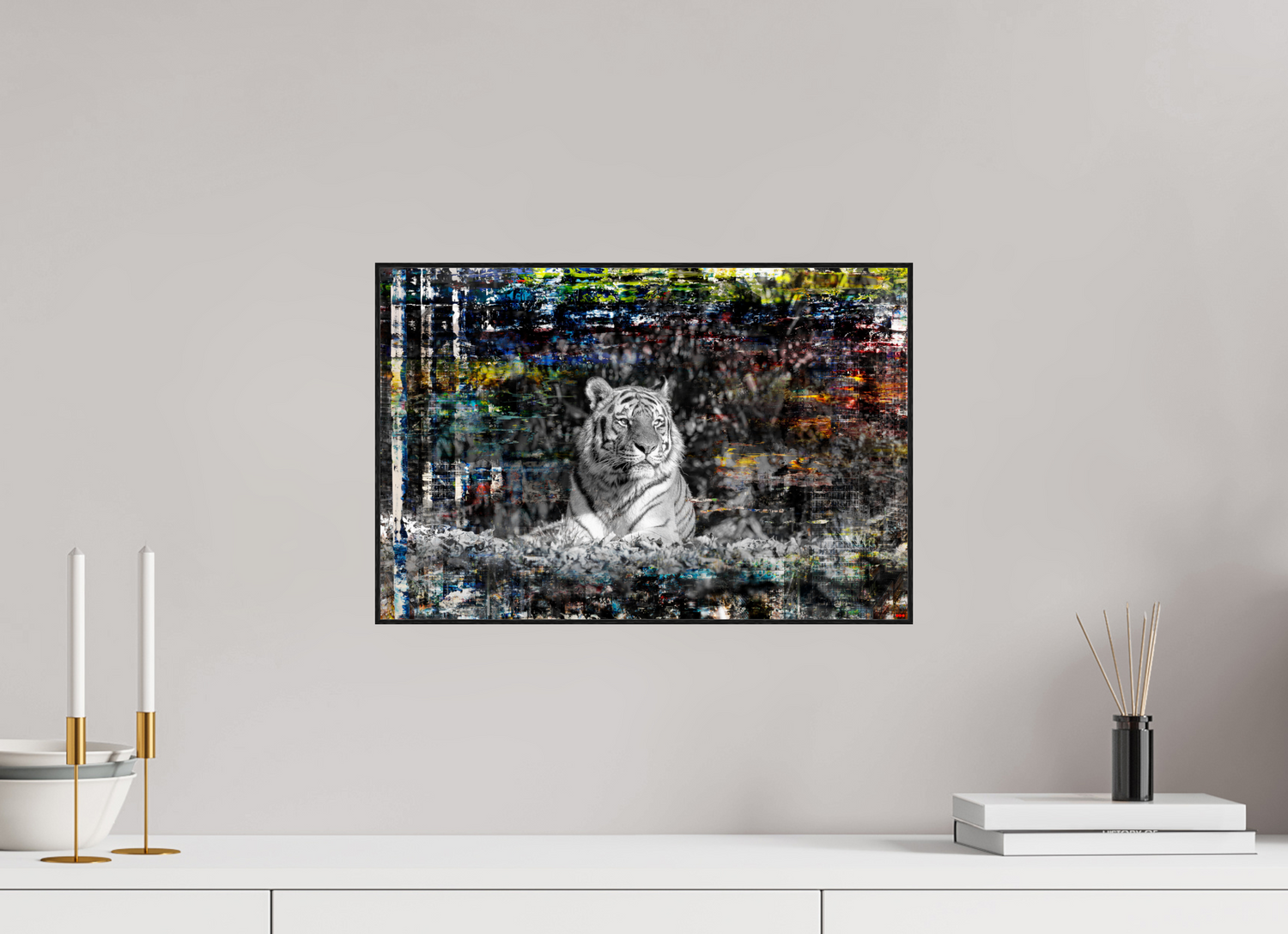 45 x 30 cm, Foto in ArtBox aus Massivholz Eiche schwarz RED³ WC Lubaya I