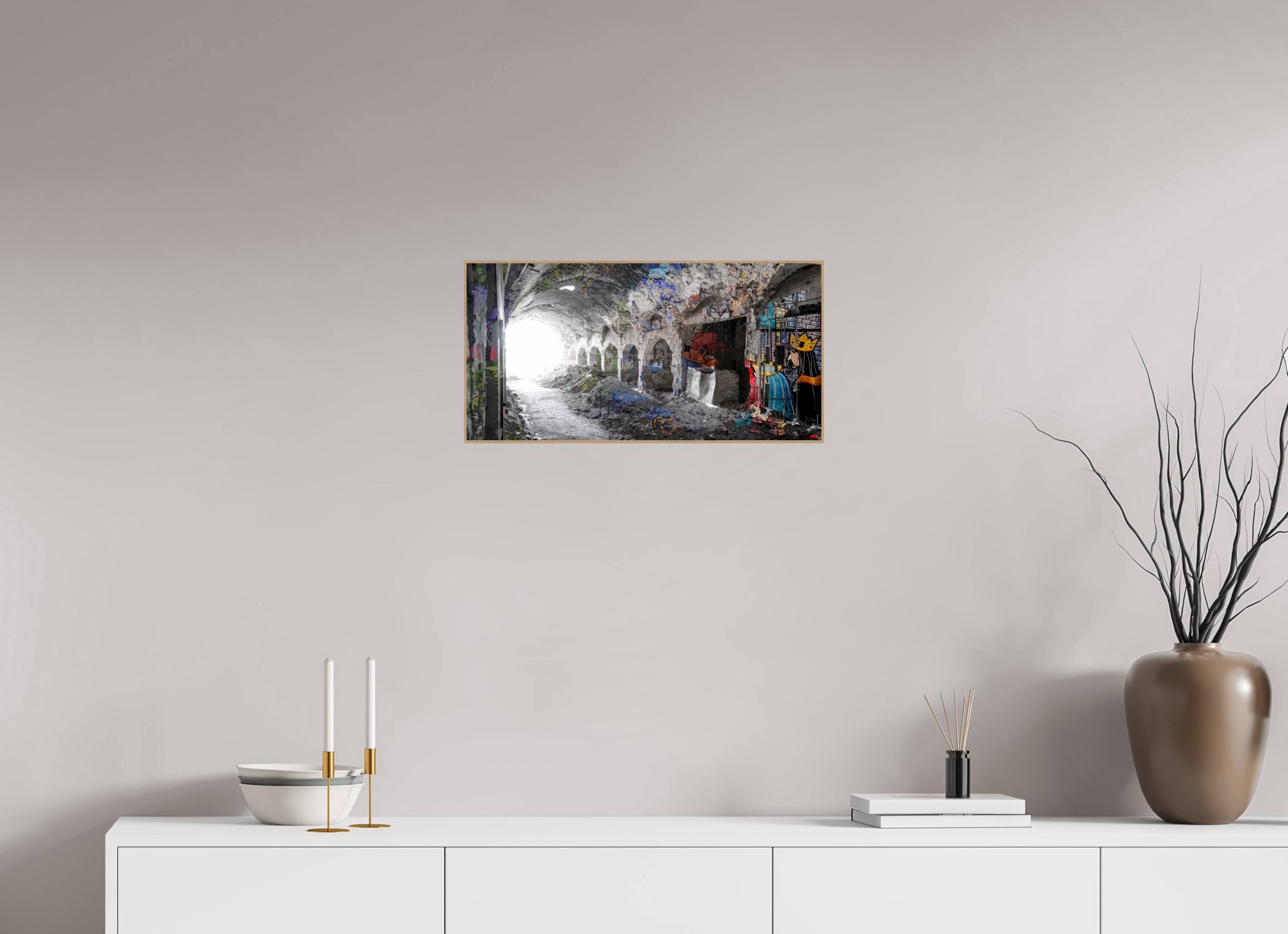 60 x 30 cm, Foto in ArtBox aus Massivholz Eiche natur RED³ SCSI Maysa V