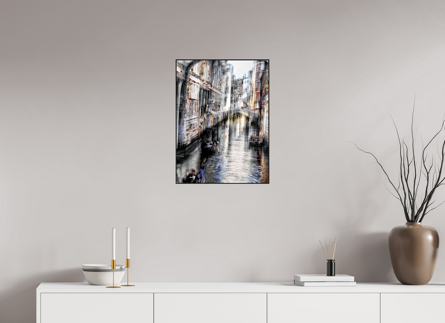 45 x 60 cm, Foto in ArtBox aus Massivholz Eiche schwarz RED³ HP Amari III