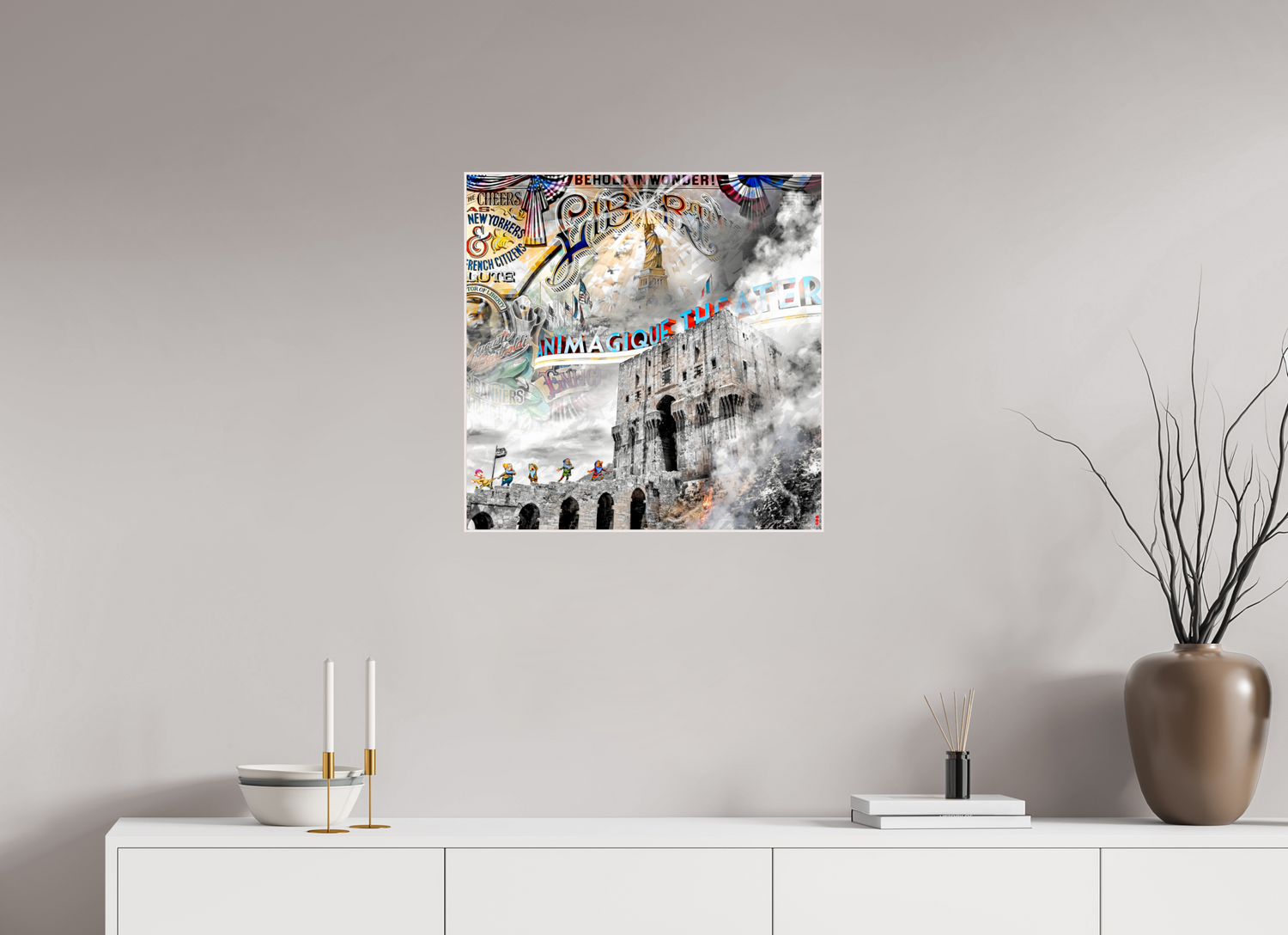 60 x 60 cm, Foto in ArtBox aus Massivholz Ahorn weiß RED³ SCSI Mumtaz II