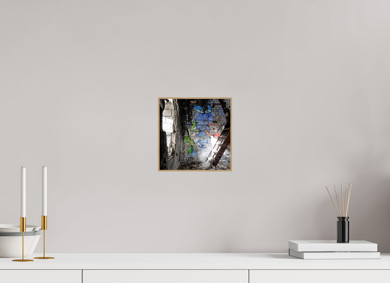 20 x 20 cm, Foto in ArtBox aus Massivholz Eiche natur RED³ SCSI Mazaya II