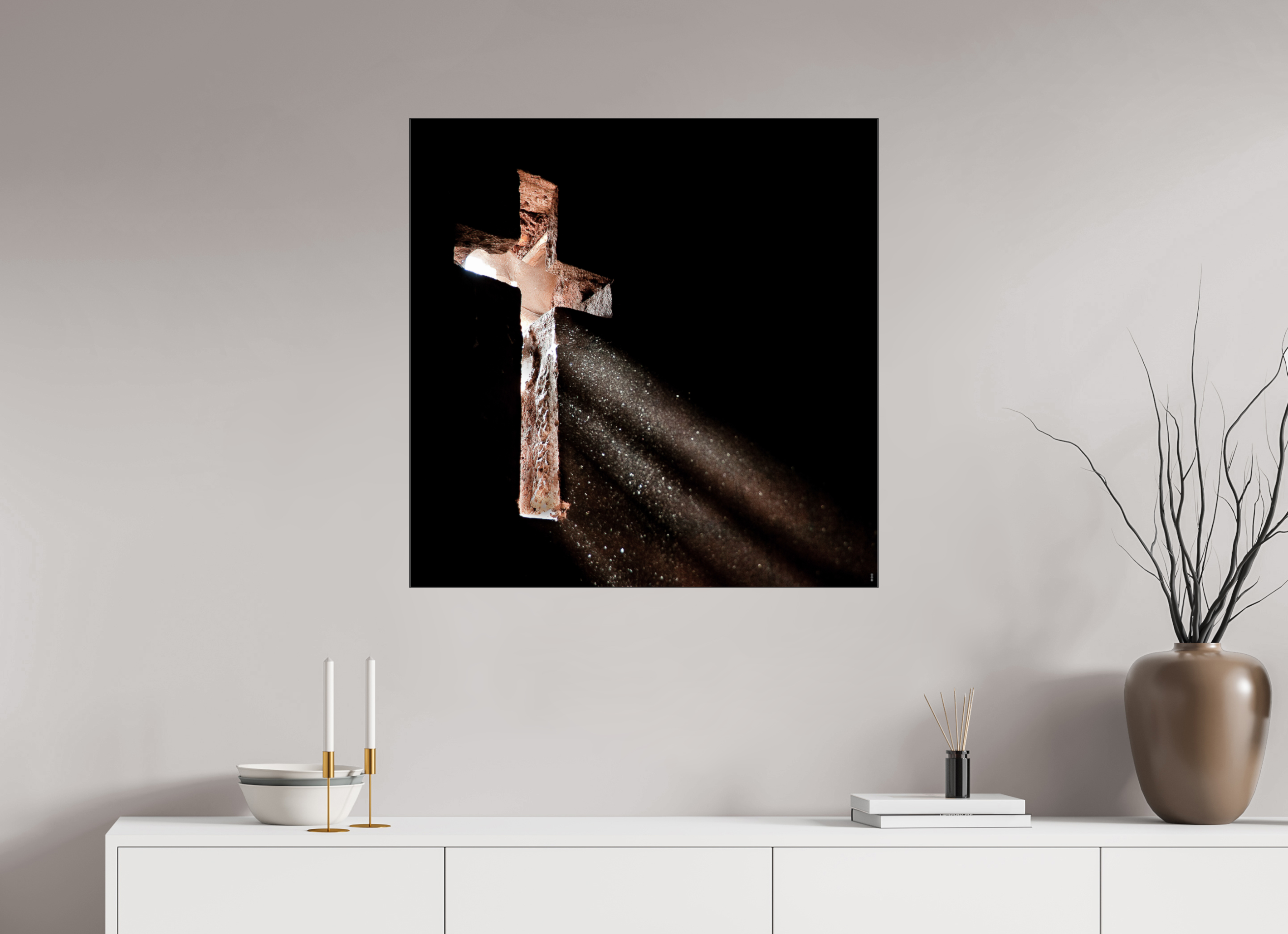 80 x 80 cm, Slimline Einfassung schwarz unter 2mm Acrylglas FA PH Moyale II