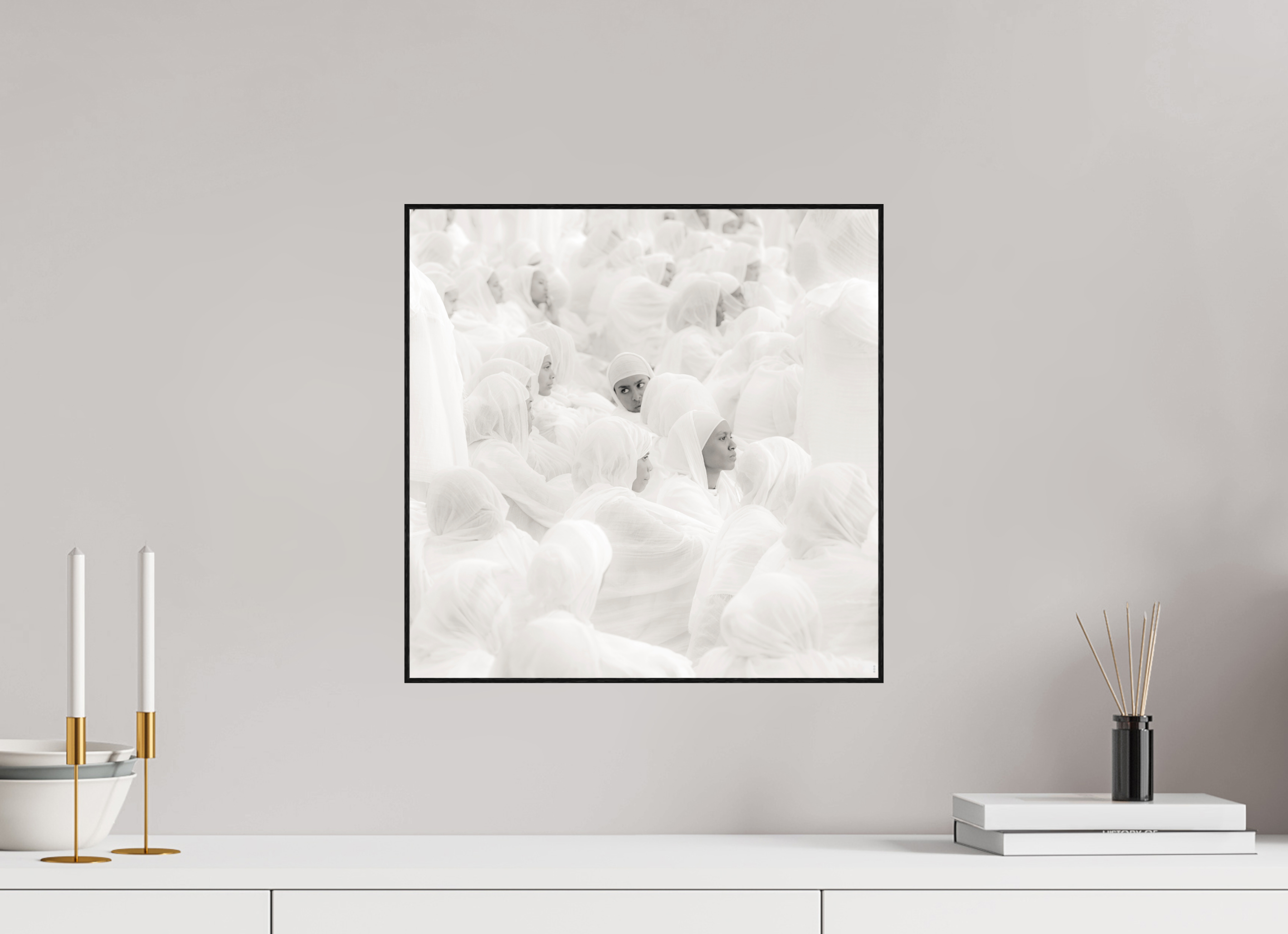 40 x 40 cm, Foto in ArtBox aus Massivholz Eiche schwarz RED³ PH Malia II