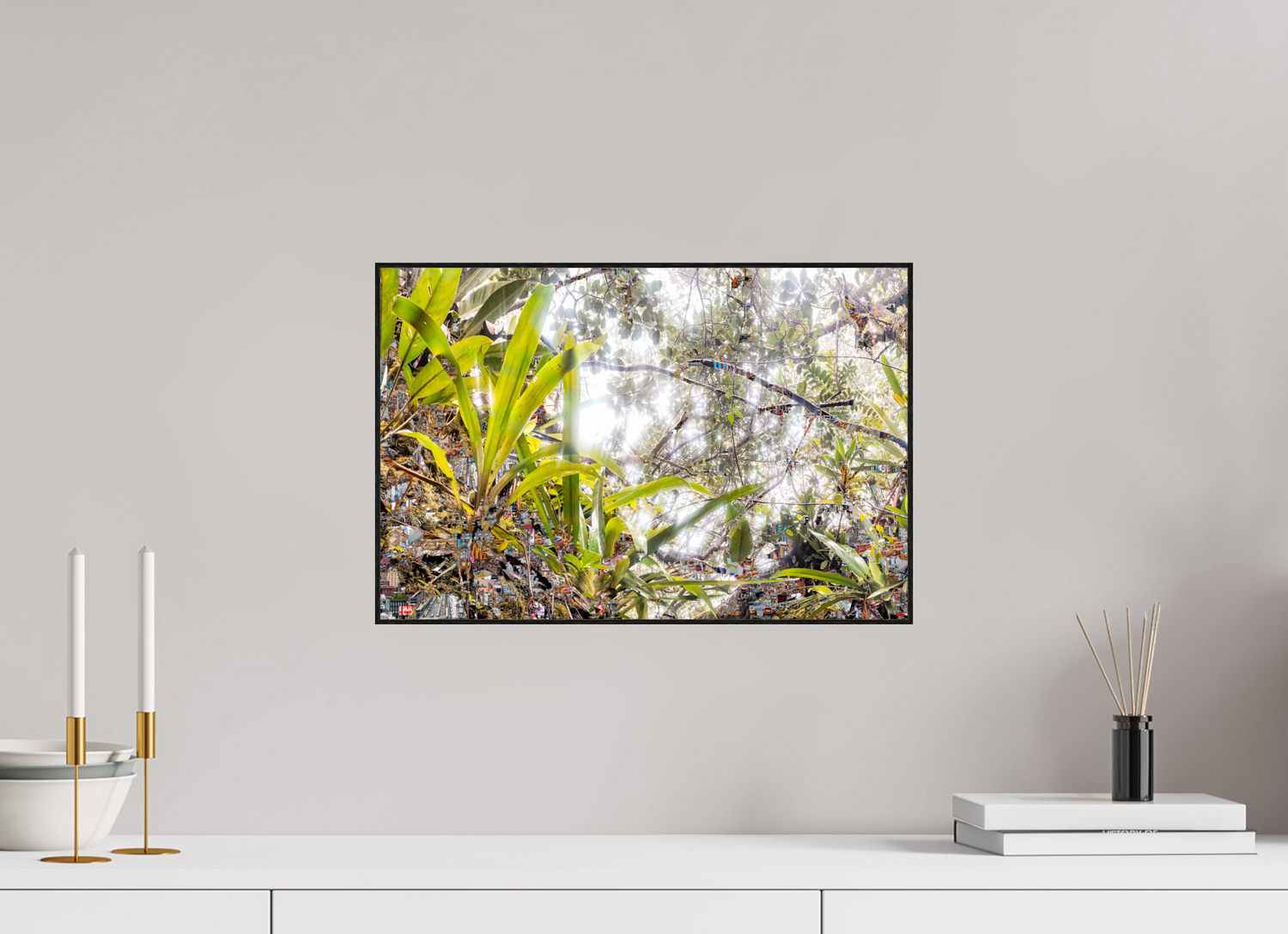 45 x 30 cm, Foto in ArtBox aus Massivholz Eiche schwarz RED³ HP Amara I