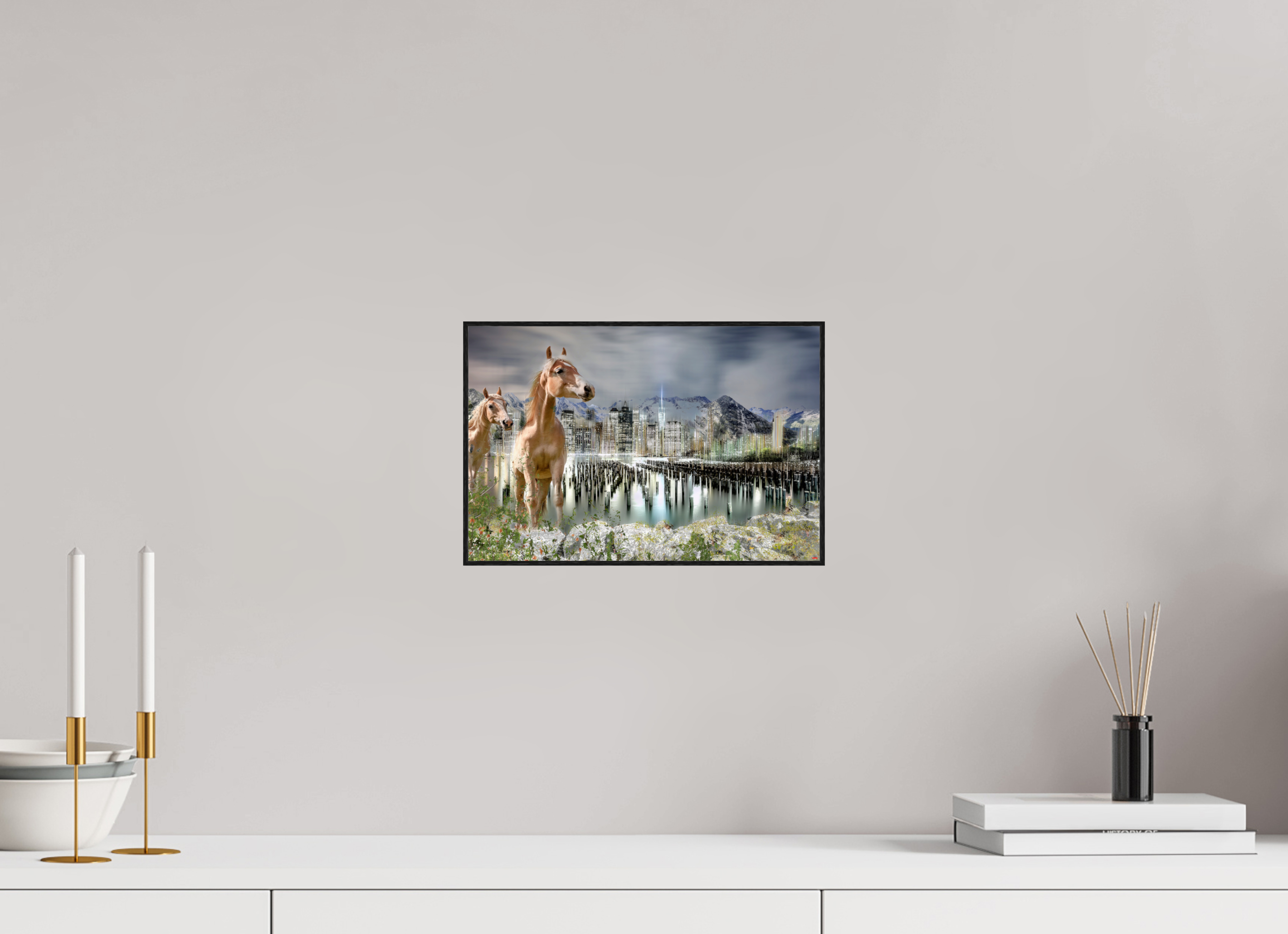 30 x 20 cm, Foto in ArtBox aus Massivholz Eiche schwarz RED³ HP Amazia I