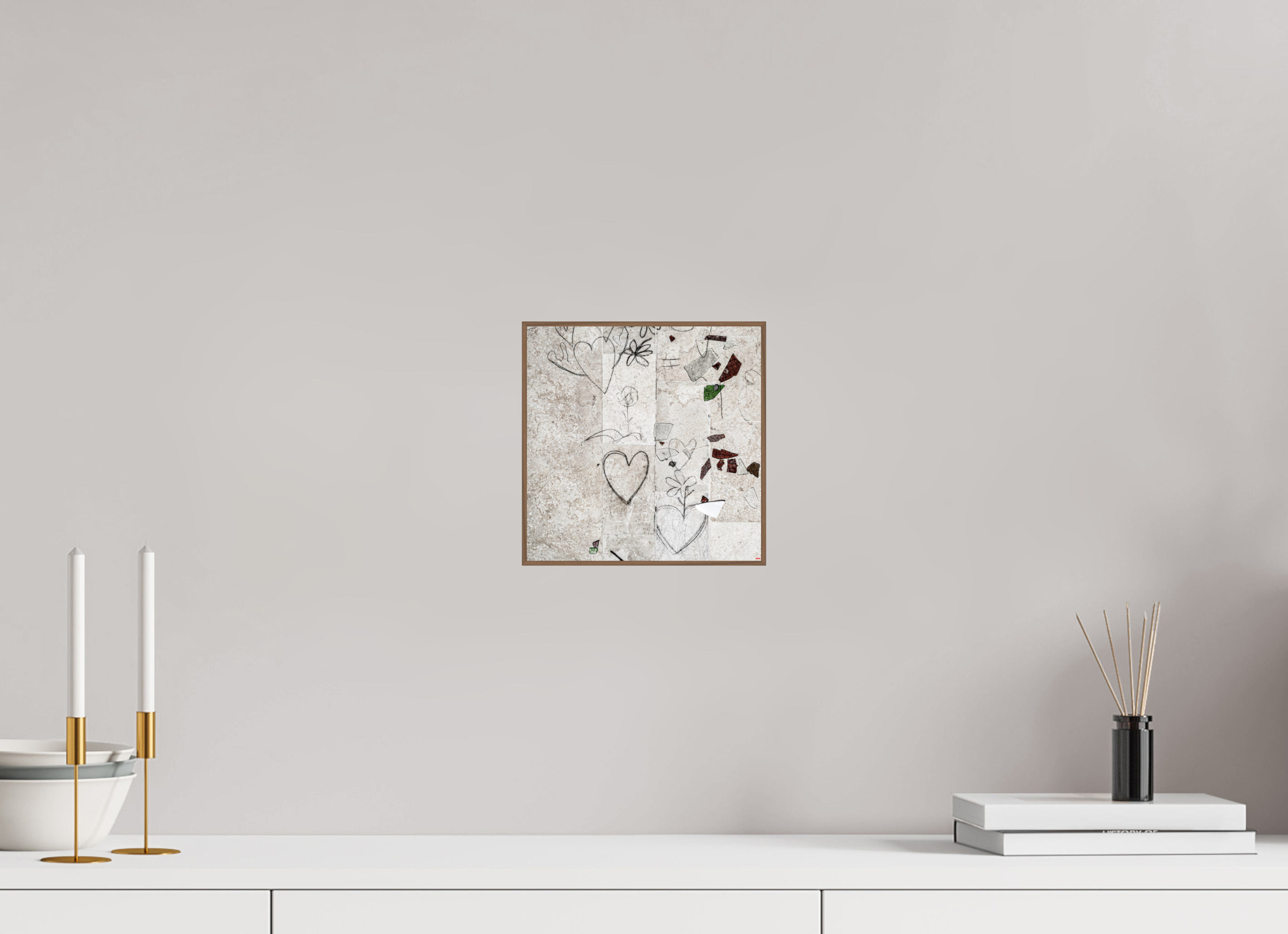 20 x 20 cm, Foto in ArtBox aus Massivholz Nussbaum RED³ PH Chandelier II