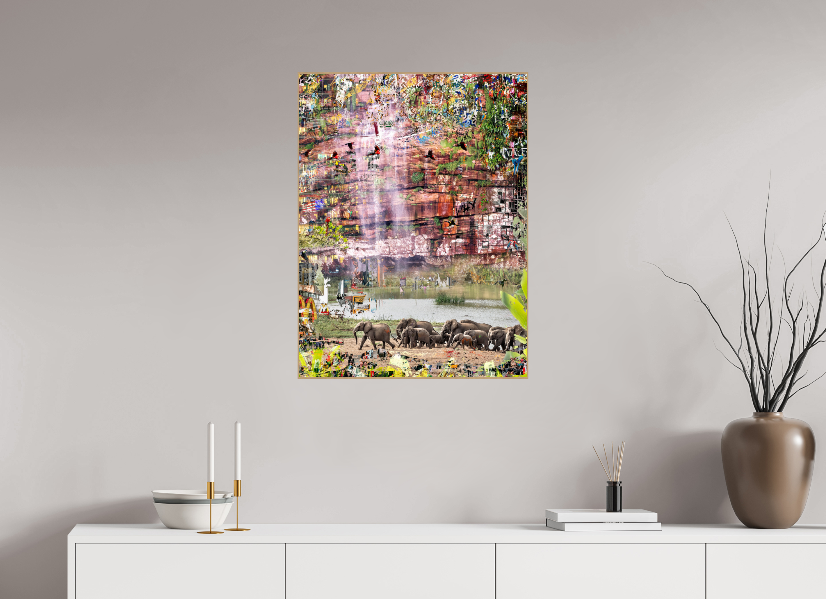 60 x 80 cm, Foto in ArtBox aus Massivholz Eiche natur RED³ WC Valdeci III