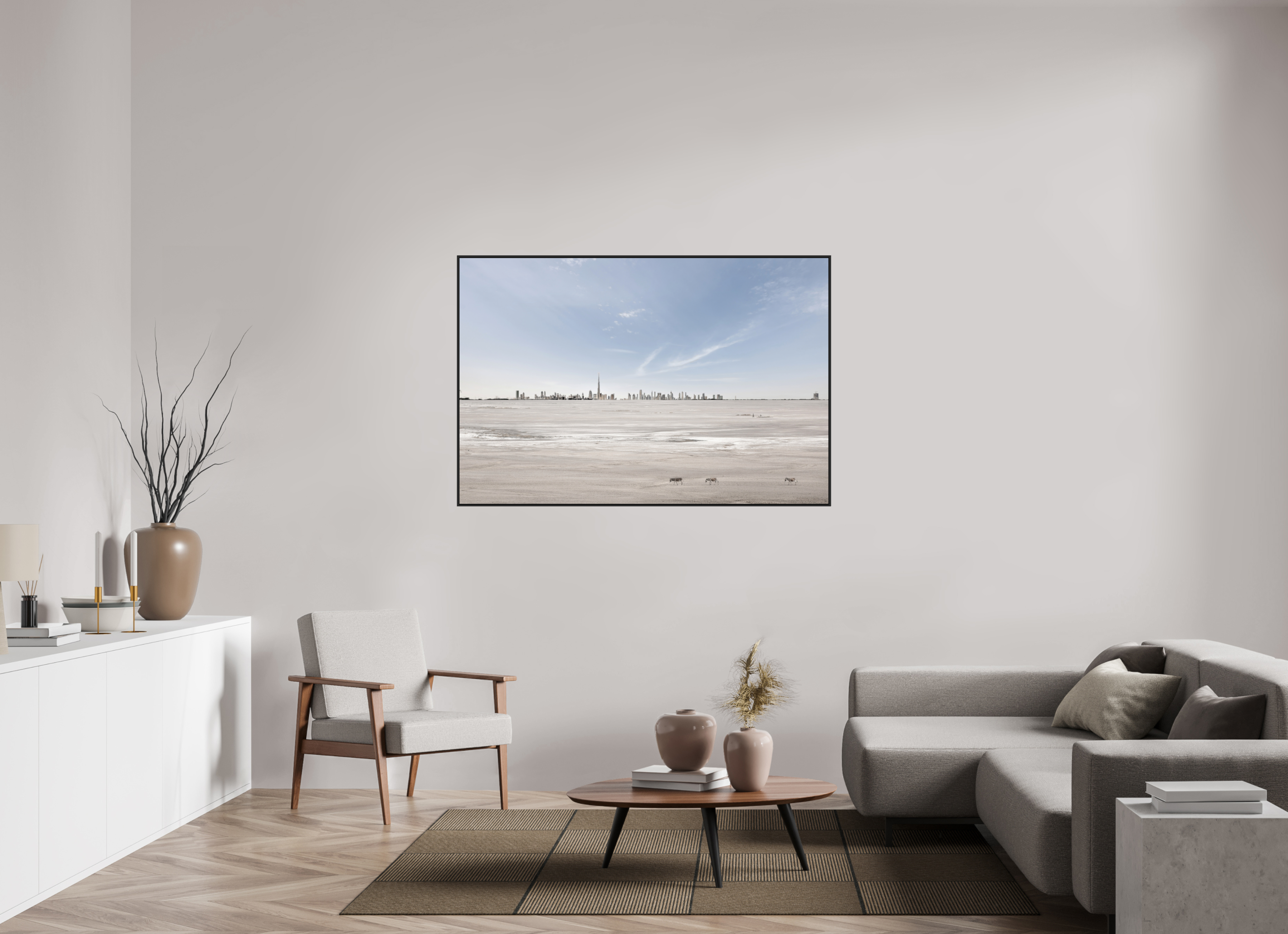 150 x 100 cm, Schattenfugen-Rahmen schwarz &amp; 2mm Acrylglas FA HP Ayashe I