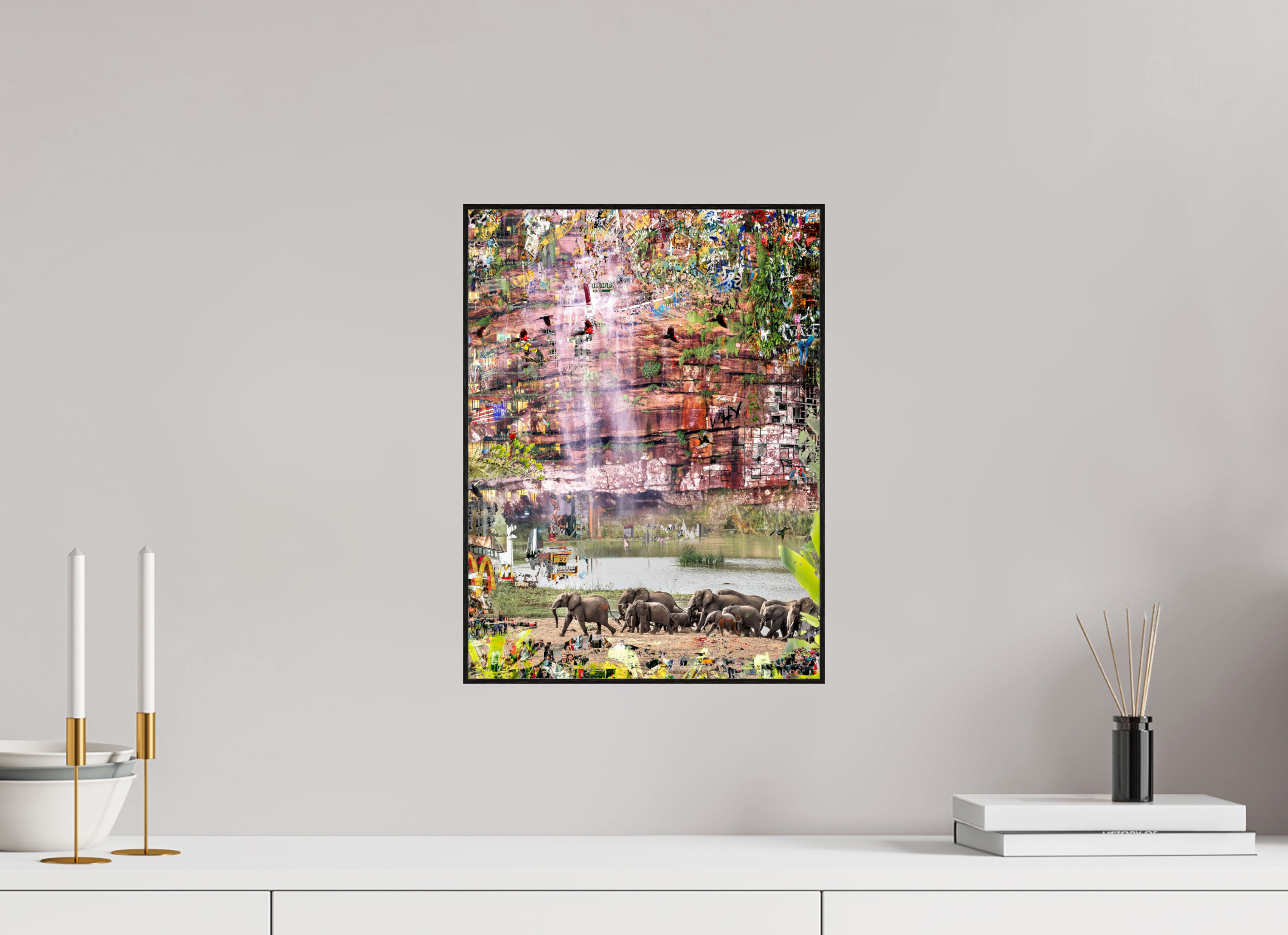 30 x 40 cm, Foto in ArtBox aus Massivholz Eiche schwarz RED³ WC Valdeci III