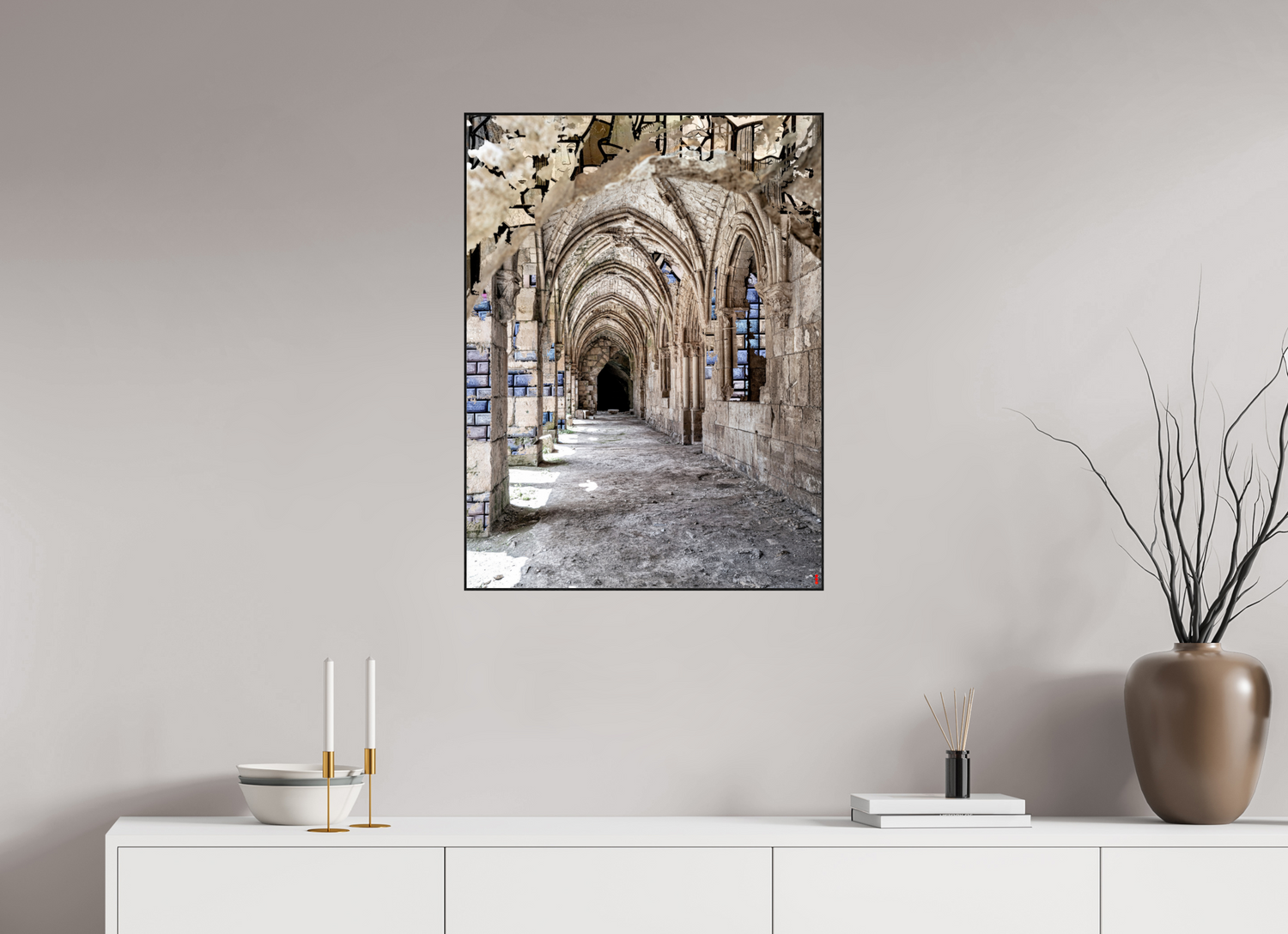 60 x 80 cm, Foto in ArtBox aus Massivholz Eiche schwarz RED³ SCSI Mehdiya III