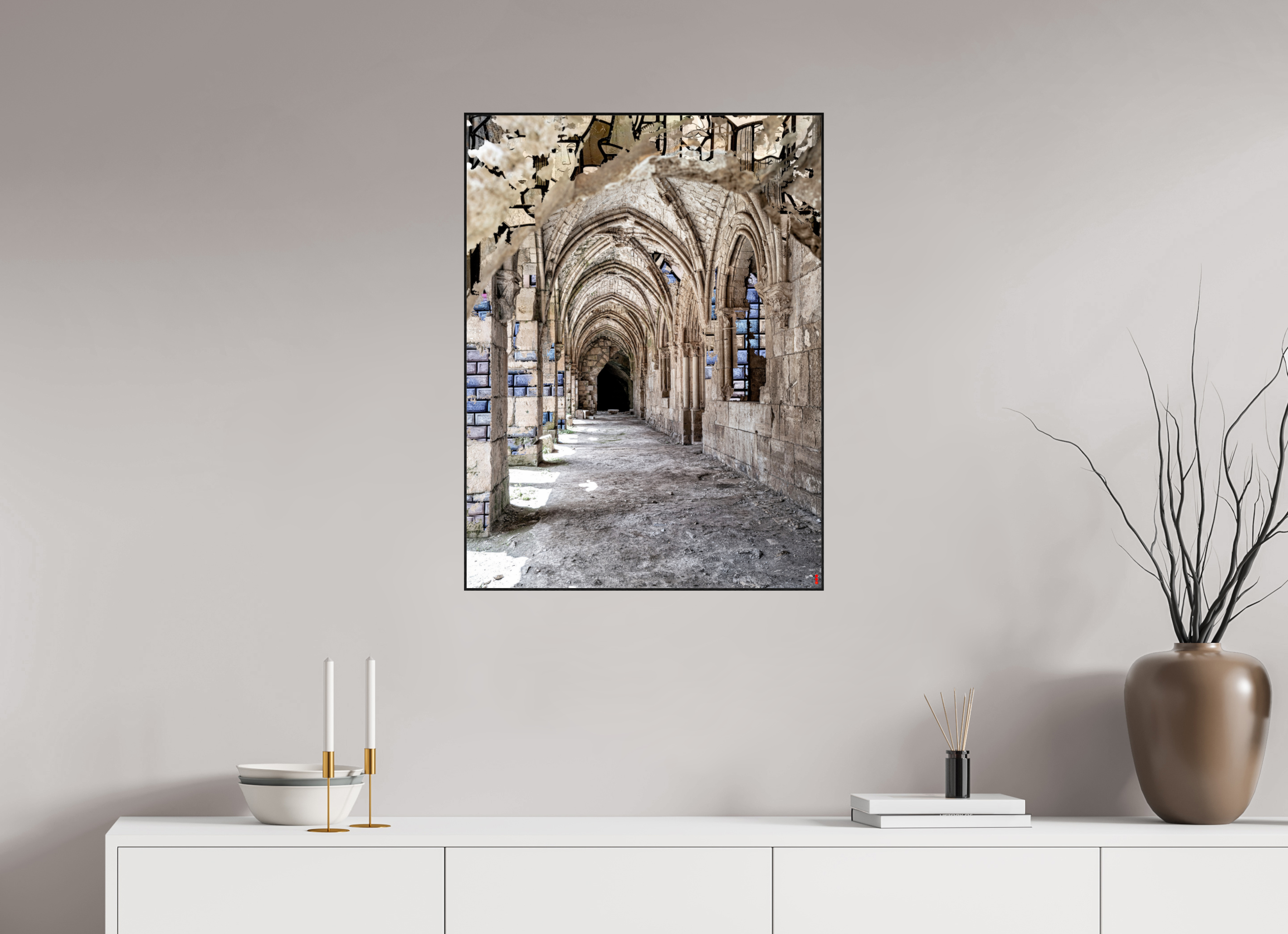 60 x 80 cm, Foto in ArtBox aus Massivholz Eiche schwarz RED³ SCSI Mehdiya III