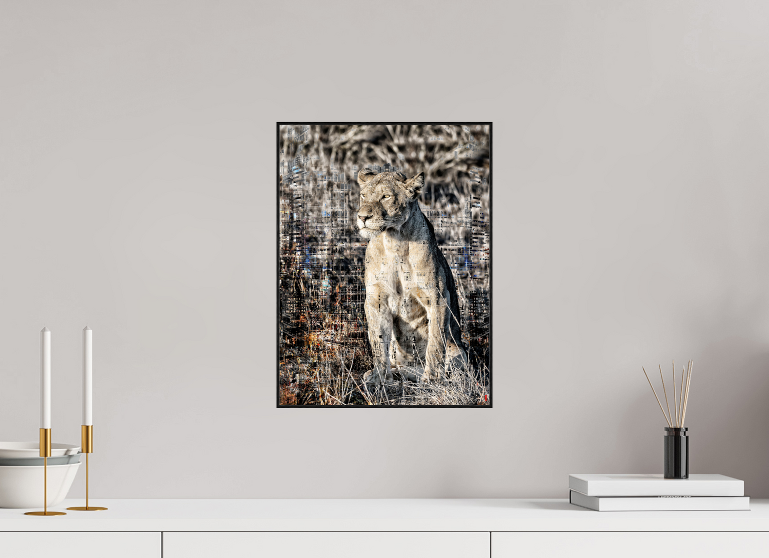 30 x 40 cm, Foto in ArtBox aus Massivholz Eiche schwarz RED³ WC Adwoa III