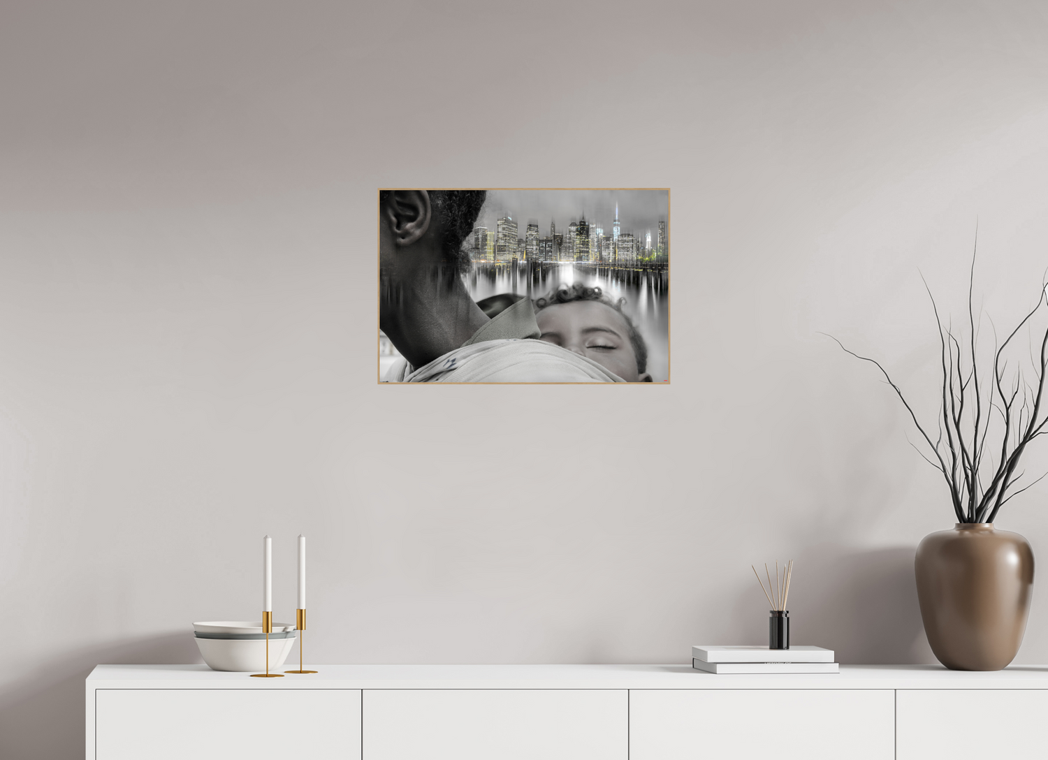 60 x 40 cm, Foto in ArtBox aus Massivholz Eiche natur RED³ HP Aisha I