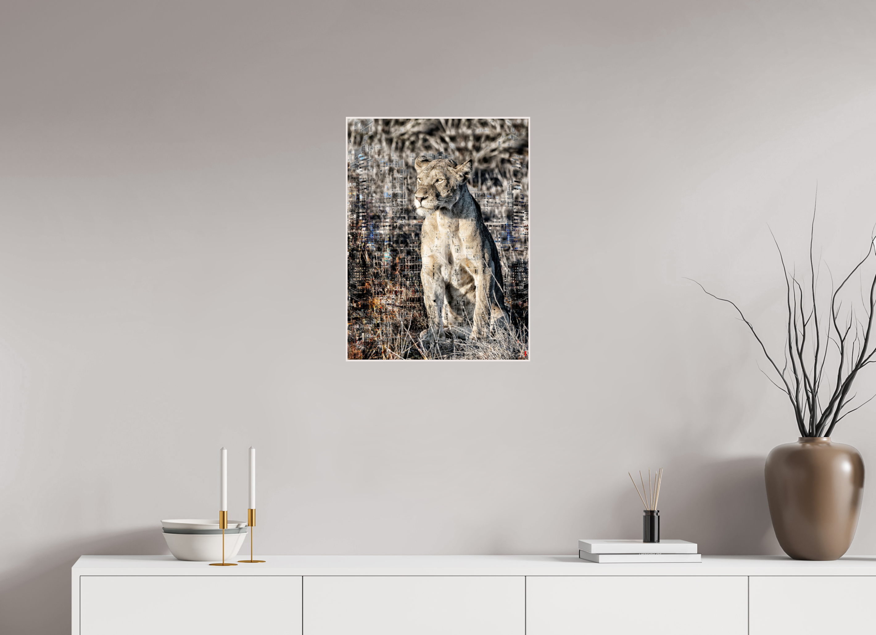 45 x 60 cm, Foto in ArtBox aus Massivholz Ahorn weiß RED³ WC Adwoa III